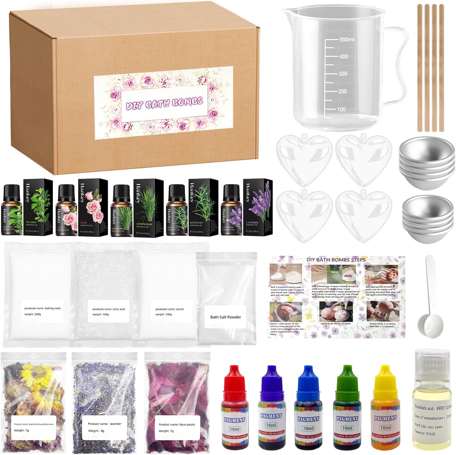 DIY Bath Bombs kit,Slote Bath Bomb Making kit for Teen Girls,DIY Bath Bubble Toy,Make Your own Spa kit ,Birthday Gift