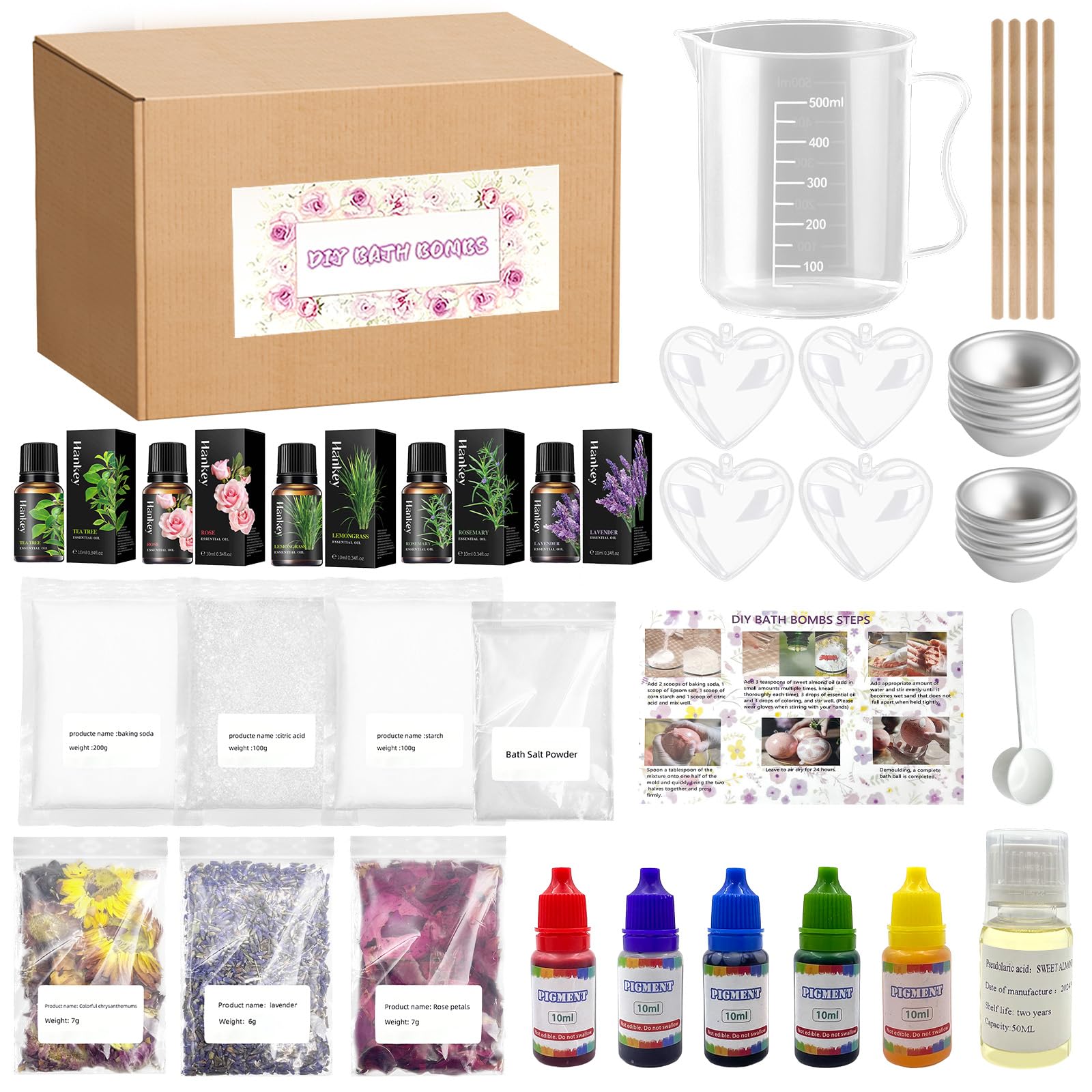 DIY Bath Bombs kit，Slote Bath Bomb Making kit for Teen Girls，DIY Bath Bubble Toy，Make Your own Spa kit ，Birthday Gift