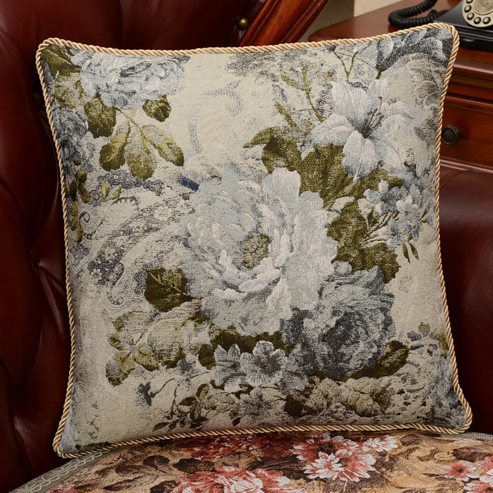 Coussin de luxe tissu fleur décoration haut de gamme