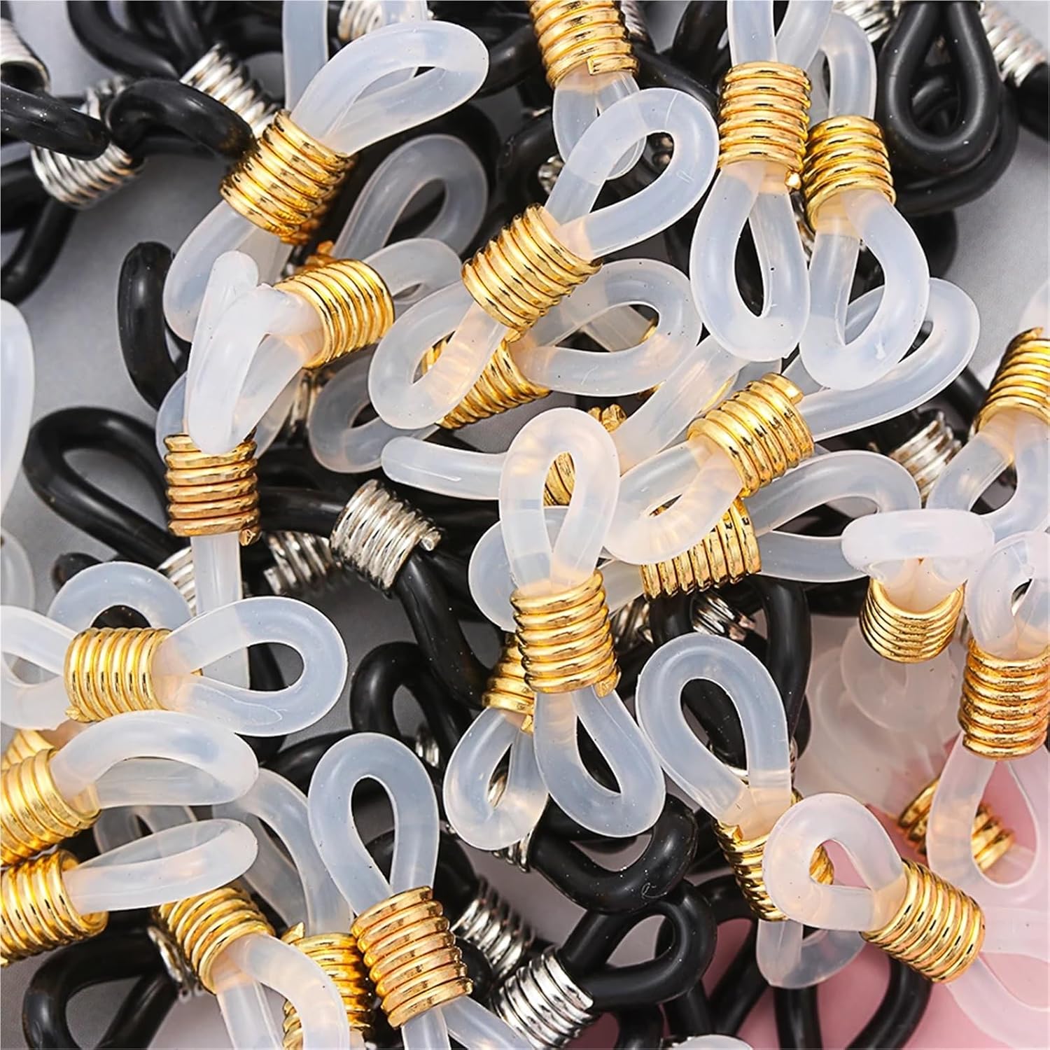 Eyeglass Chain Ends Eyeglass Chain Ends 320pcs Adjustable End Retainer Rubber Glasses Ring Strap Spectacle Connectors