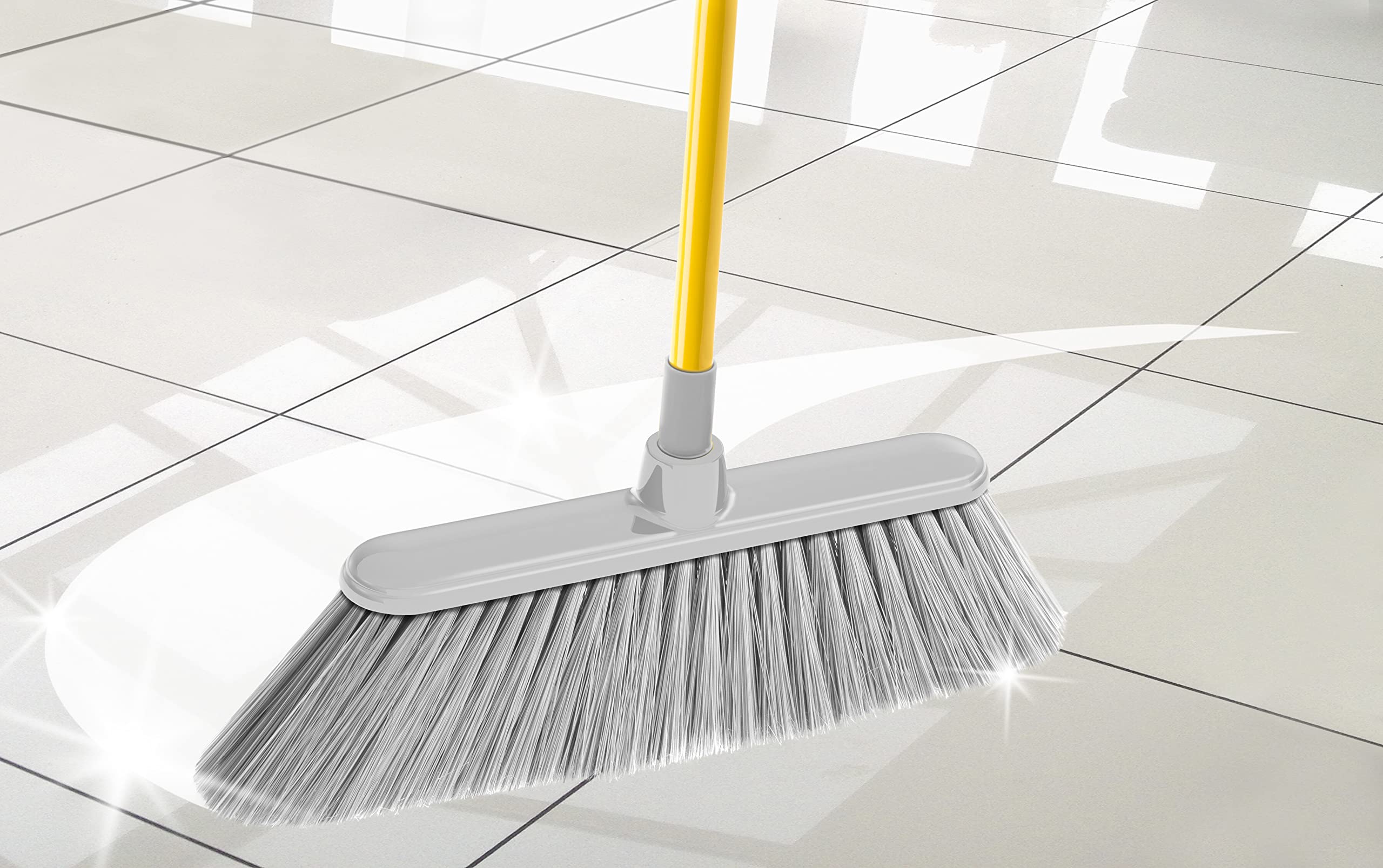 Apex Scopa per Interni con Manico Allungabile da 85 a 141 cm – Setole Morbide Antigraffio, Testa Larga 35 cm – Ideale per Pavimenti Delicati