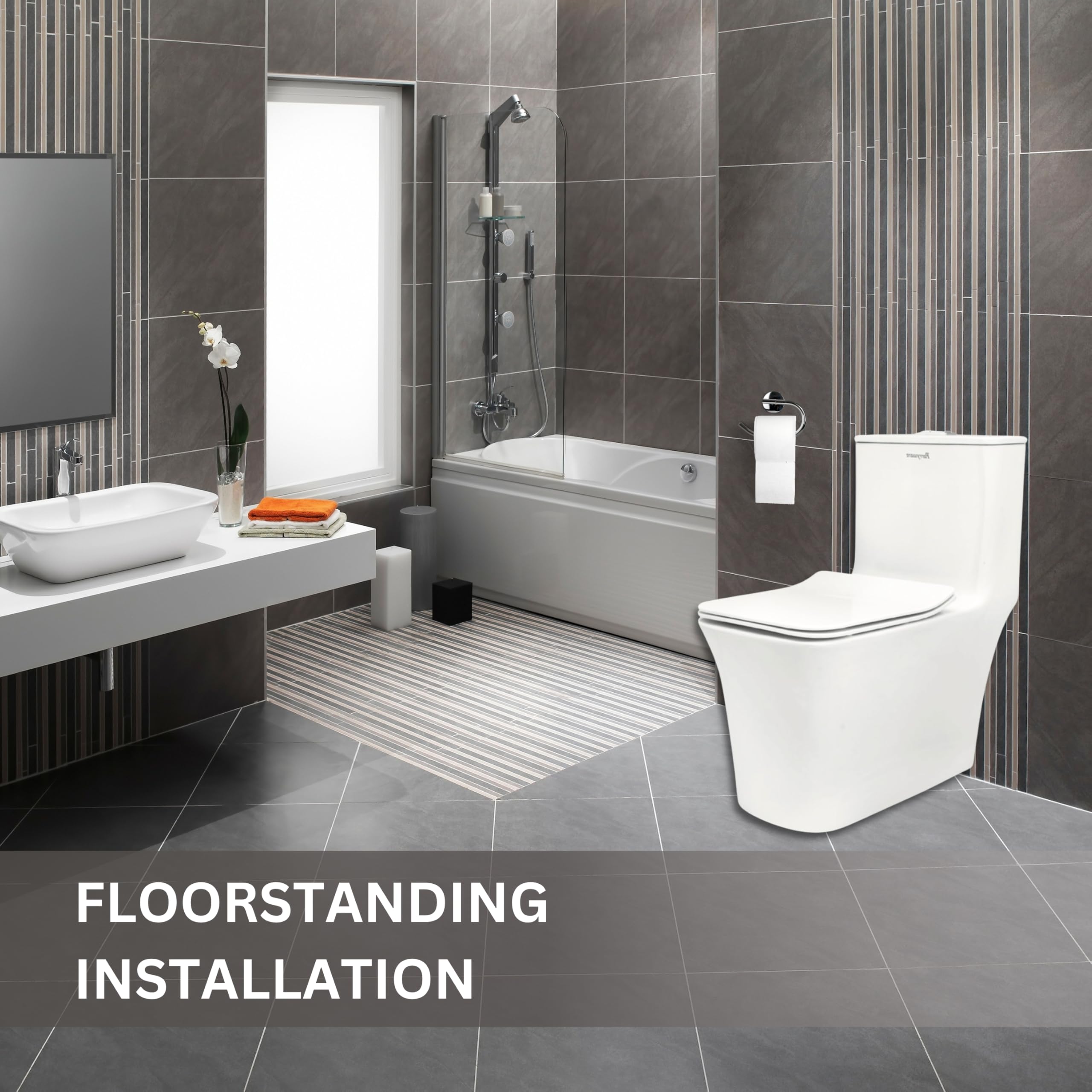 Parryware INSLIM Rimless Single Piece WC S-Trap 290 mm with UF