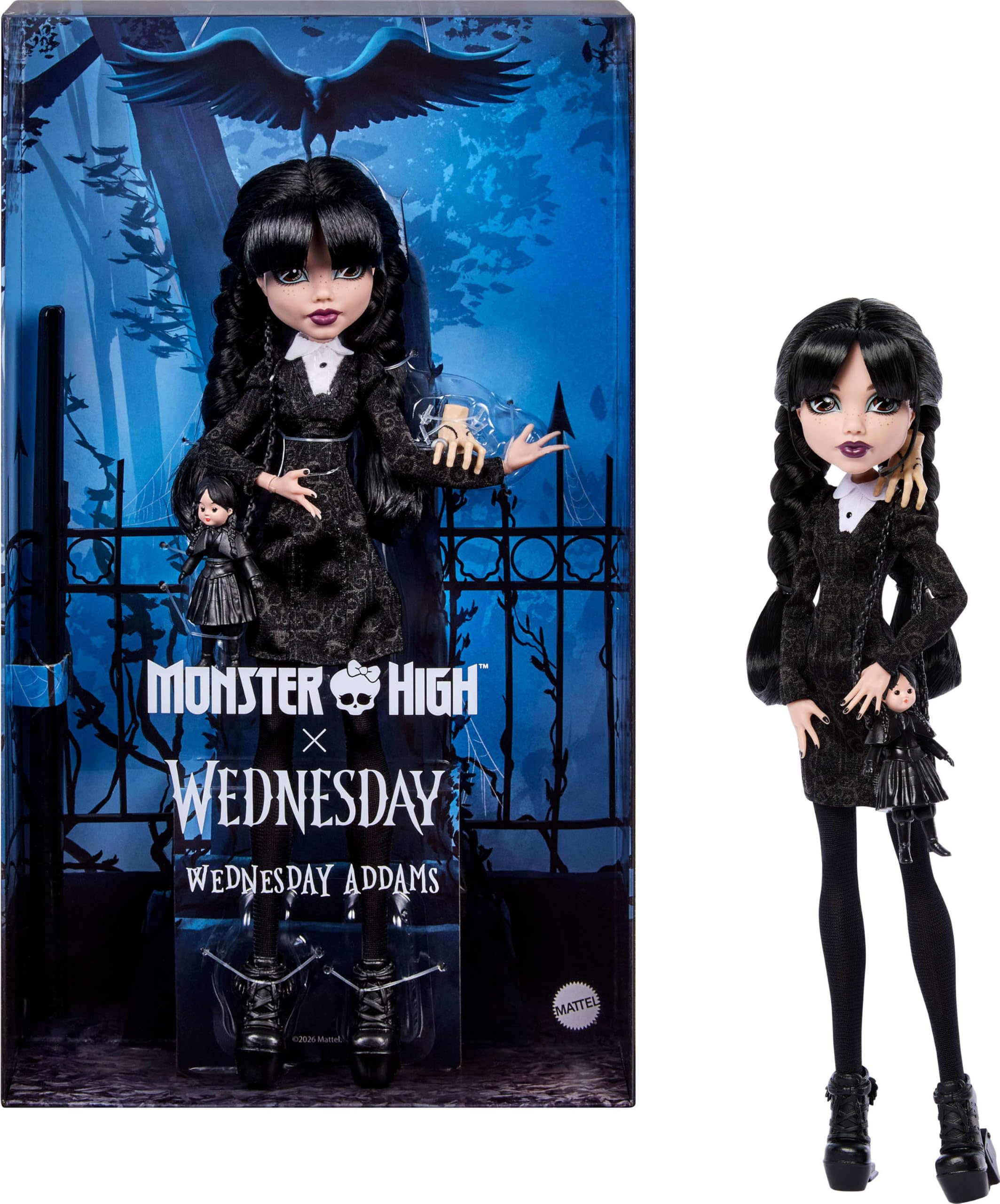 Monster High x Wednesday Addams ドール Amazon.com: Monster High x Wednesday Addams Doll in Black Dress