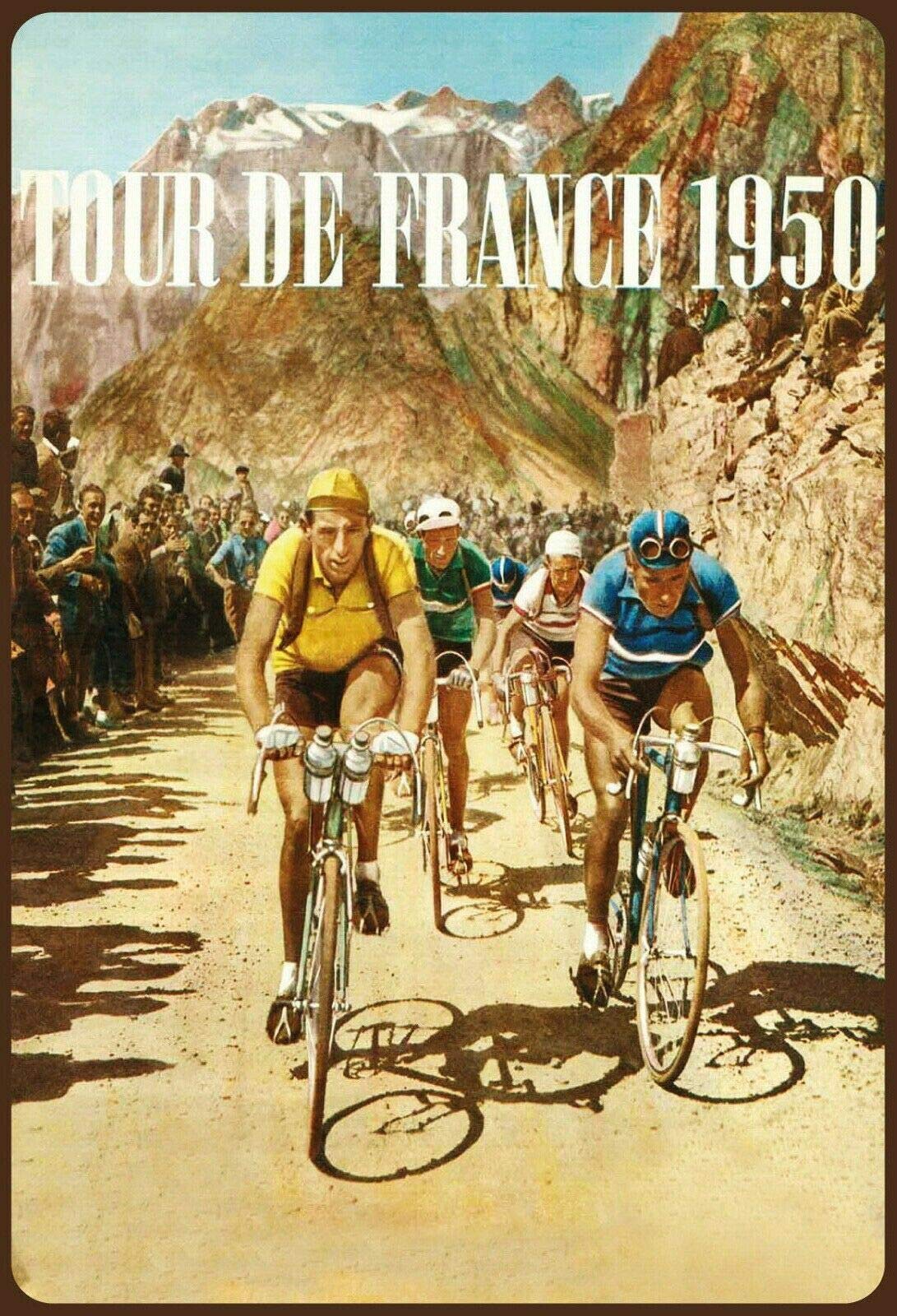 Curteny Metal Vintage Tin Sign Decor,Tour De France 1950 Series,Metal Sign Home Decor Wall Art Decoration For Garage Bar Restaurant Kitchen Cafe Pub 6X8 Inch,Wall Art Sign Wall Decor
