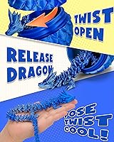 Vista 3 de TBOLINE Huevo de dragón impreso en 3D de 12 pulgadas y dragón articulado con apariencia de cristal impreso en 3D, para niños y adolescentes, juguete