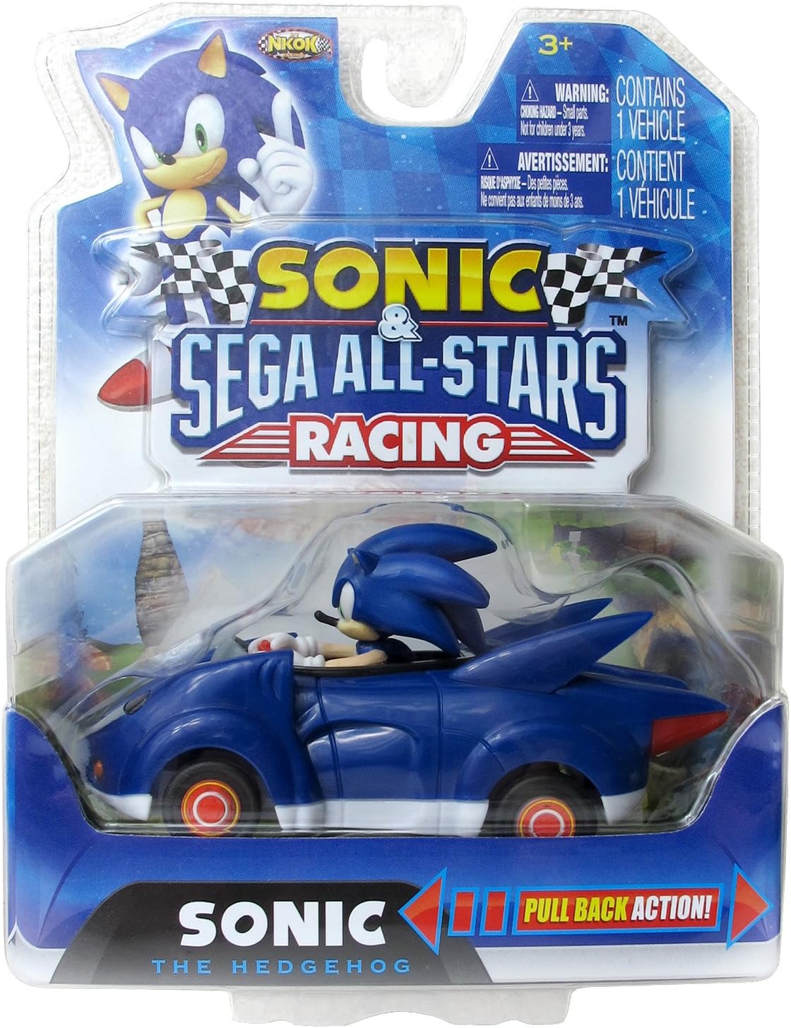 NKOK Sonic and Sega All-Stars Racing Pull Back Car - Sonic the Hedgehog
