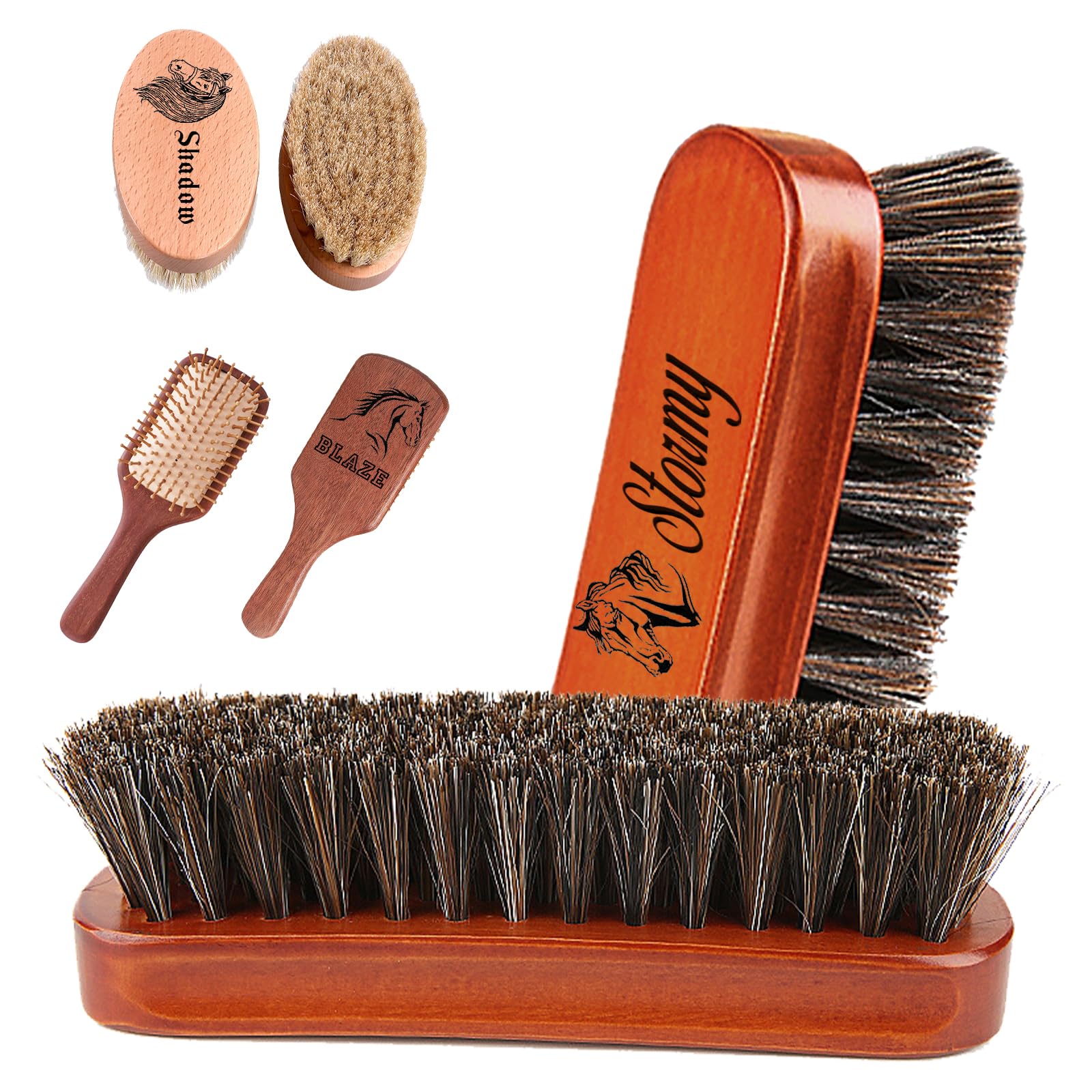 UIDMEN Personalized Horse Brush with Pattern and Name, Custom Horse Brushes for Grooming and Shedding, Gifts For Horse Lovers, Horse Grooming Supplies, Gifts for Birthdays, Christmas & Retirement