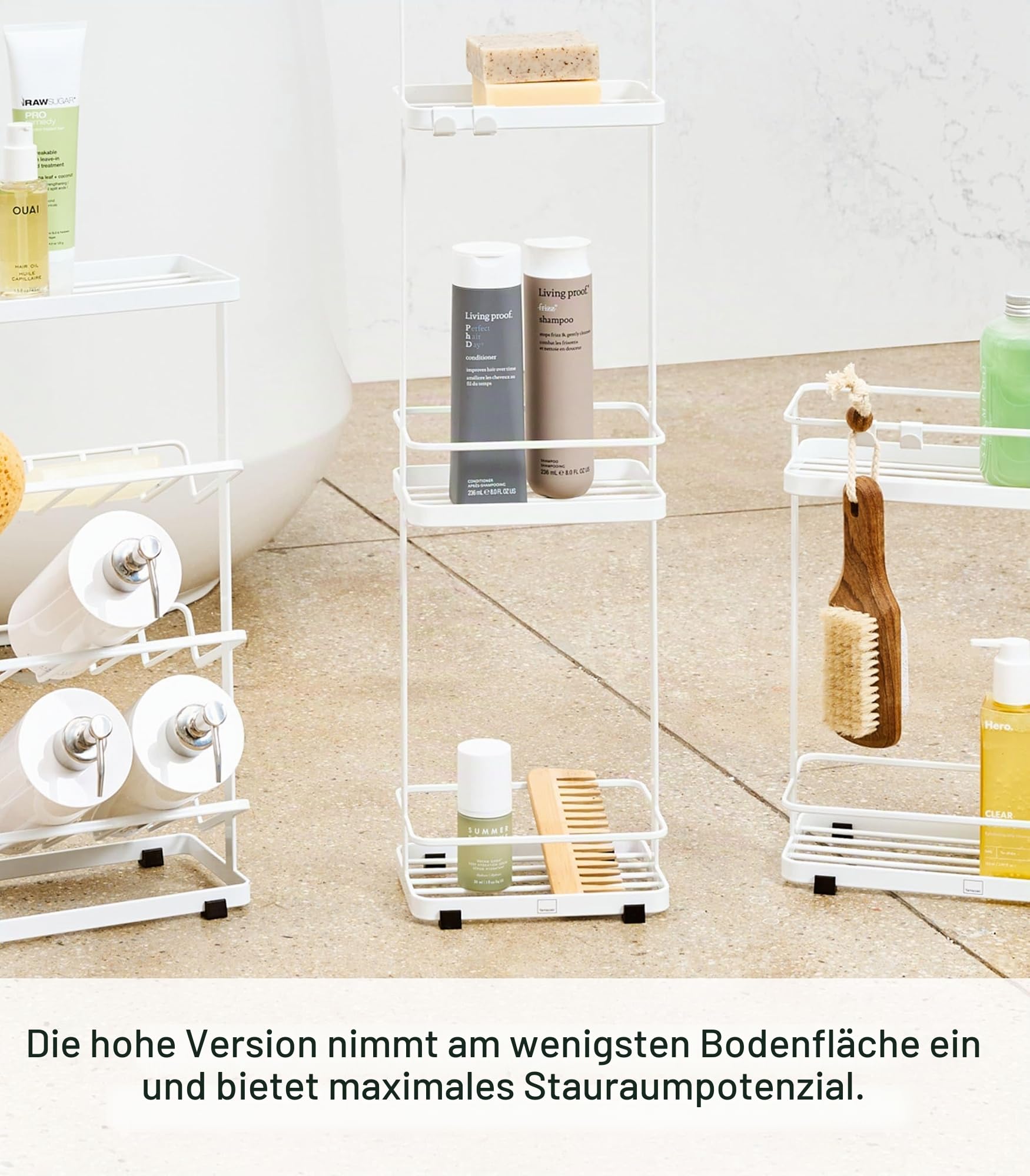 YAMAZAKI 6634 TOWER 3Tiered Rack, white, Steel, 18 x 12 x 67 cm