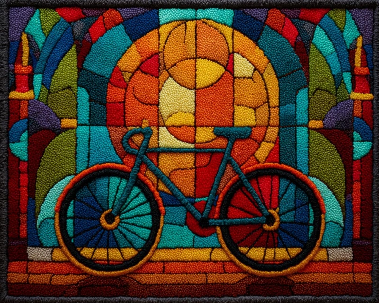 Wallphantom 003 Latch Hook Rug Kit For Adults,Colorful Bicycles,Printed Canvas Crochet Yarn Floor Mat Embroidery Diy Hook And Latch Kit Carpet For Christmas Decoration,52X38cm