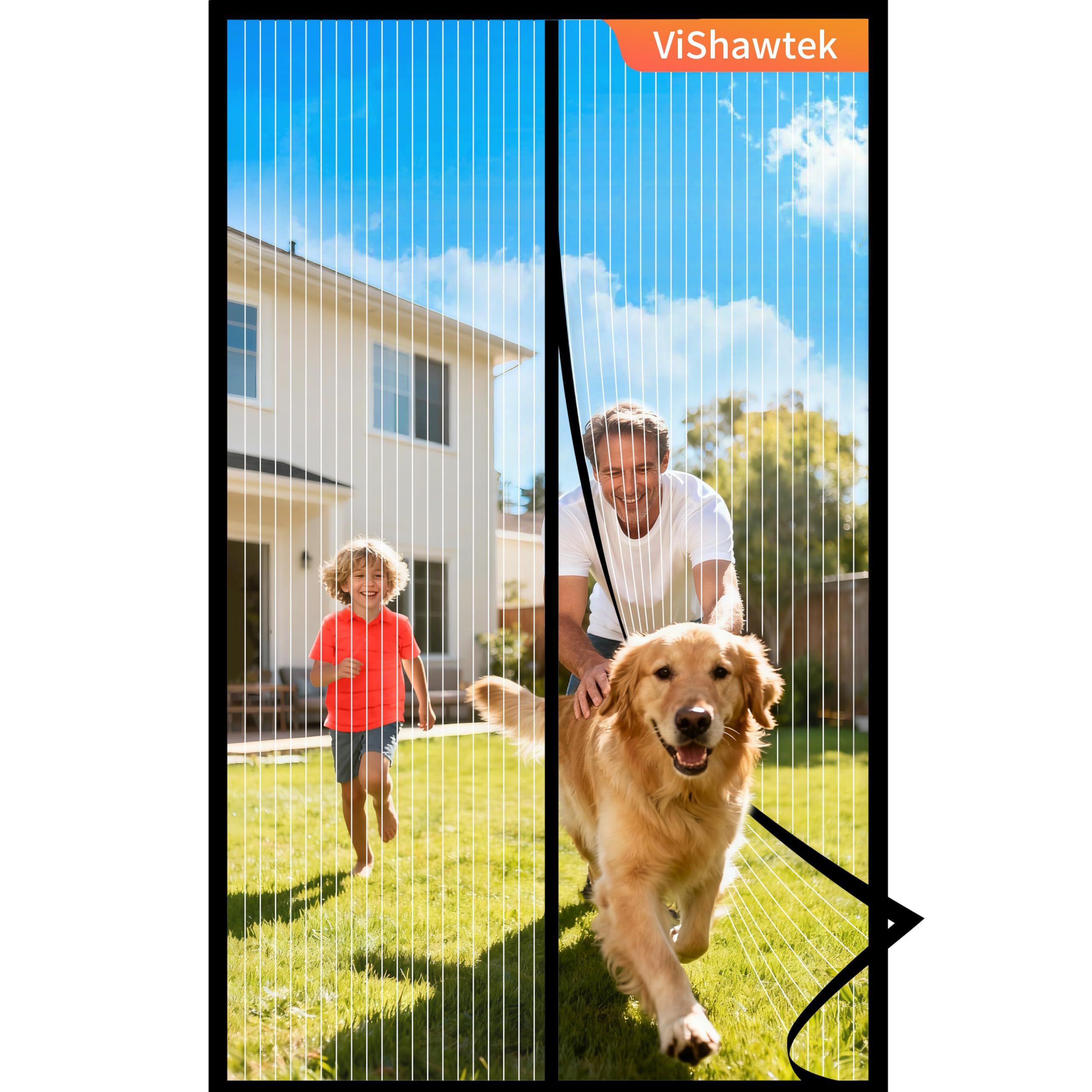 ViShawtek Fly Screens for Doors, Magnetic Fly Screen Curtain 120x200cm, Patio Door Nets with Magnets for Keeping Out Flies, Mosquito Net, Insect Mesh