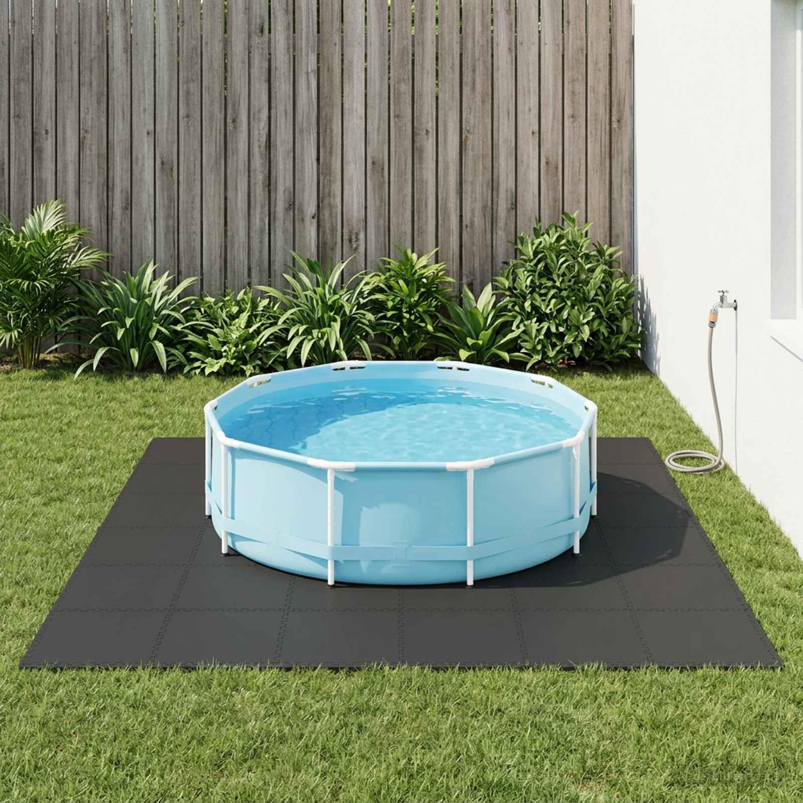 Tapis de Sol de Piscine 50 pc Noir 18 m² Mousse EVA,Bâches de piscines & Tapis de Sol,3433297