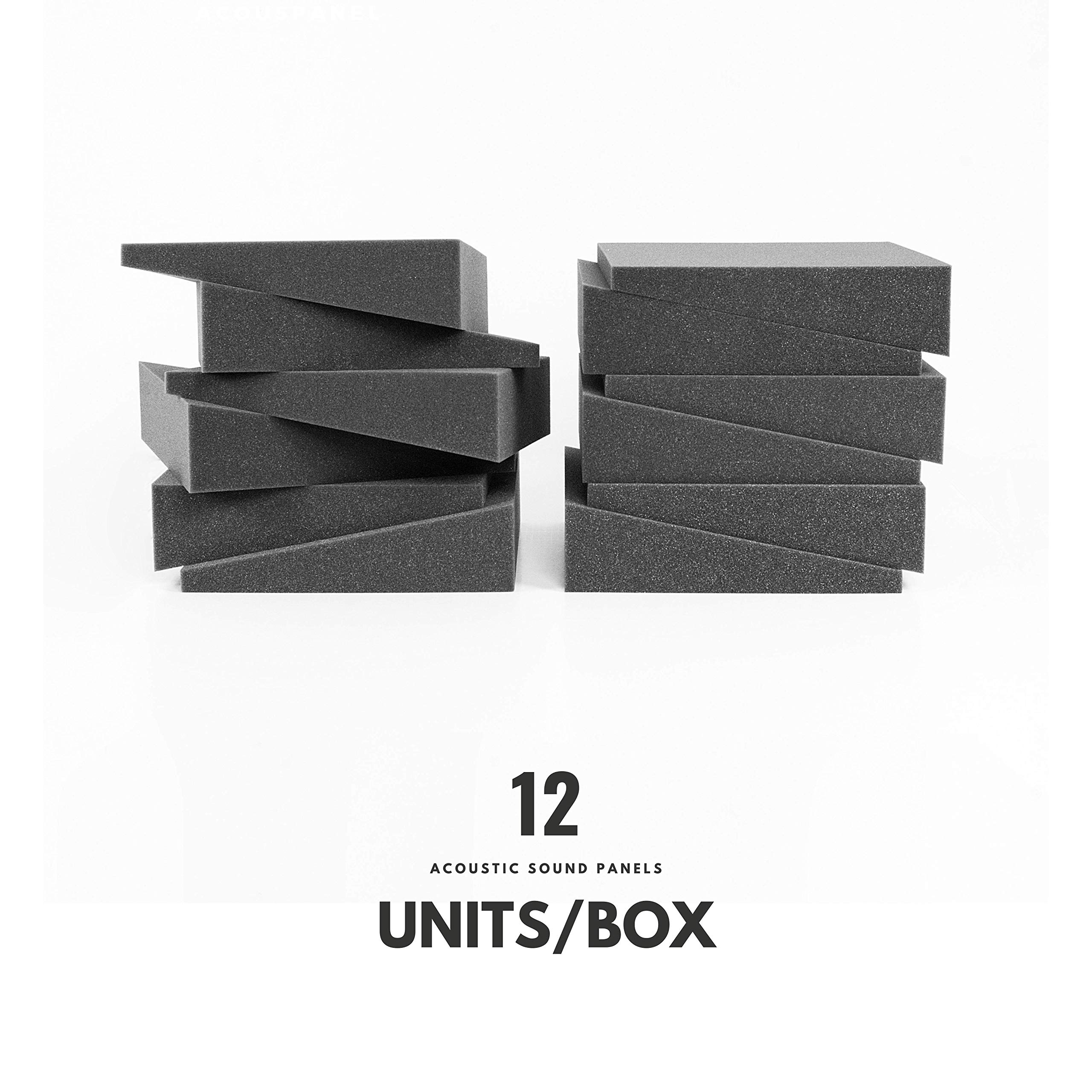 ACOUSPANEL Mousse Acoustique 12 Panneau Acoustiques 30x30x8cm Non Compressé Couleur Anthracite