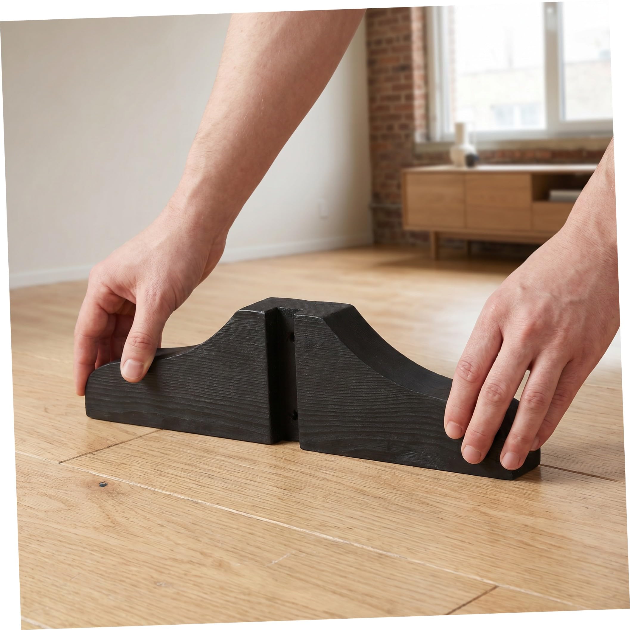 4 Pezzi Supporto per Divisorio Portatile in Legno, Base Nera 8, 5x3