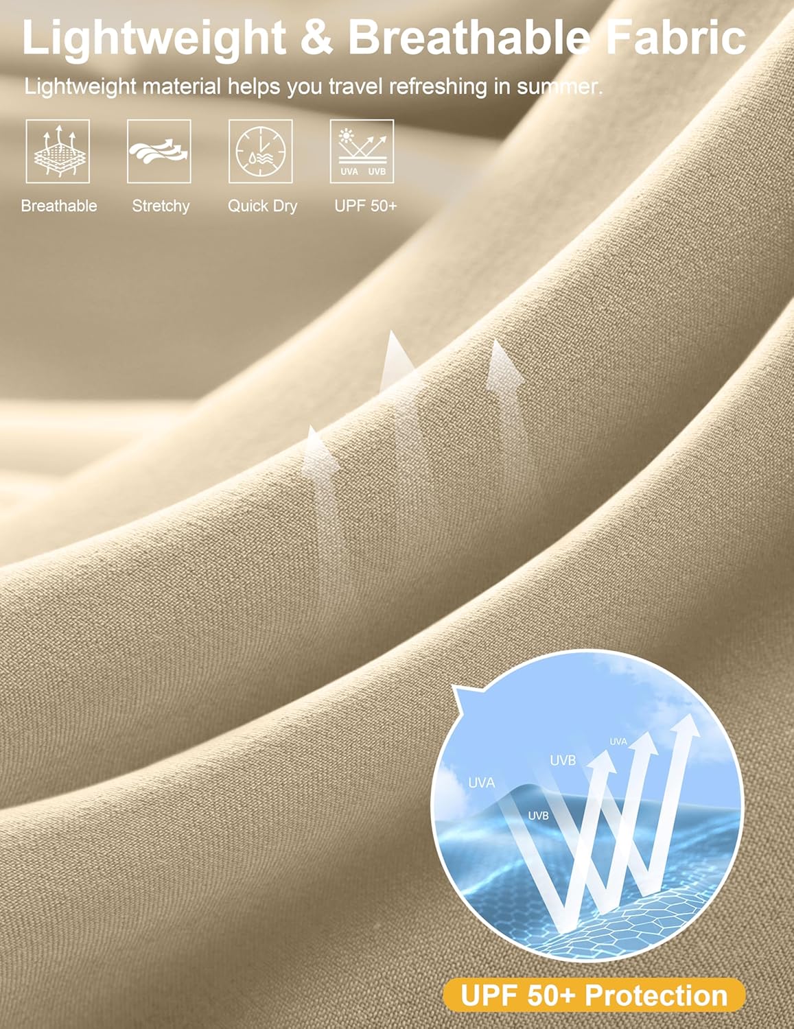 G Gradual Women's 13" Long Hiking Shorts with Zipper Pocket Lightweight Quick Dry Knee Length Bermuda Shorts for Women - Image 6