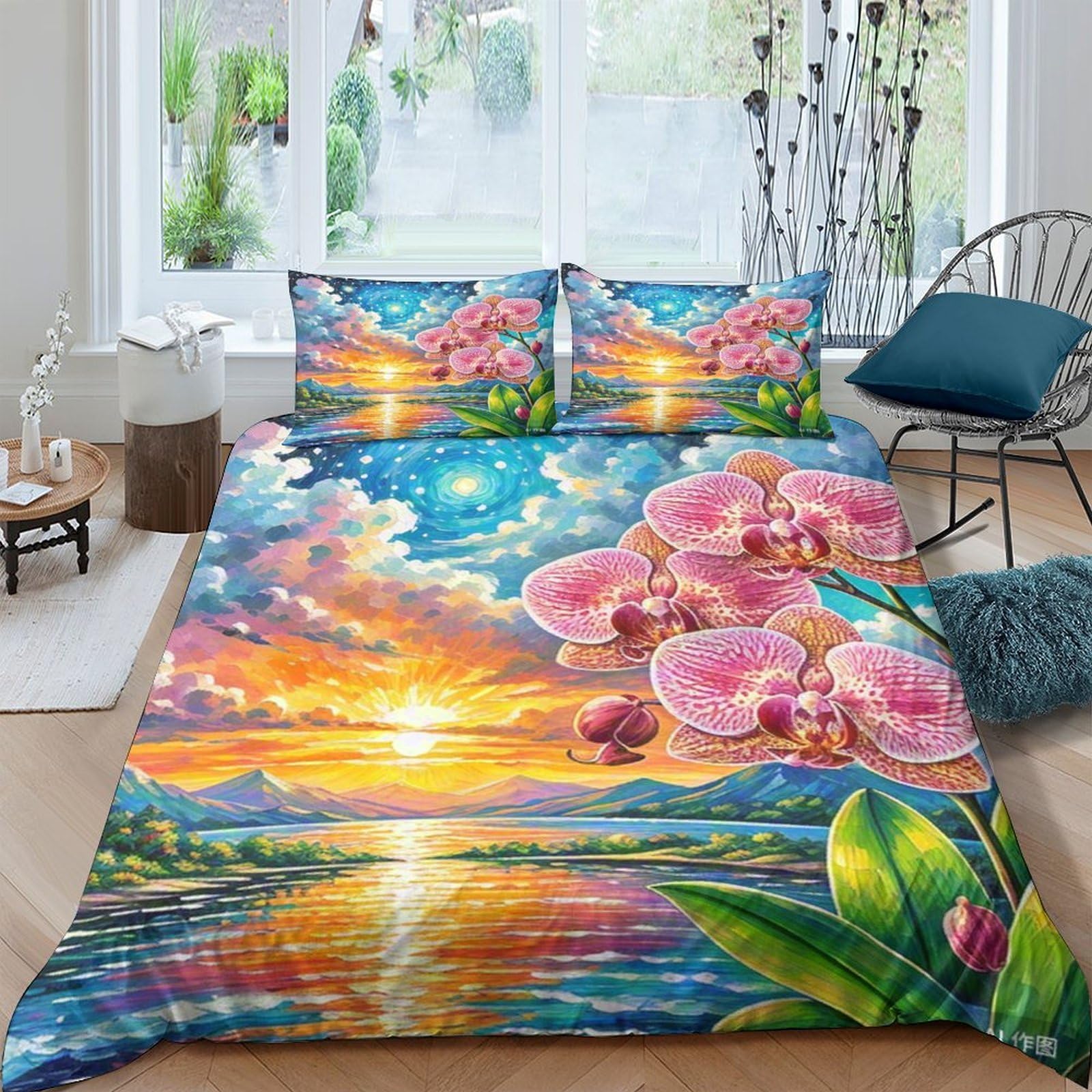 Housse de couette Phalaenopsis 3D pour créer une ambiance zen dans une chambre d'ado