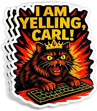 3Pcs-2" I Am Yelling Carl Stickers, Funny Princess Donut Yelling Fan Art Die-Cut Waterproof Vinyl Sticker for Laptop Water Bottle Phone Cars Kindle Decal Stuff Gifts 2 Inches