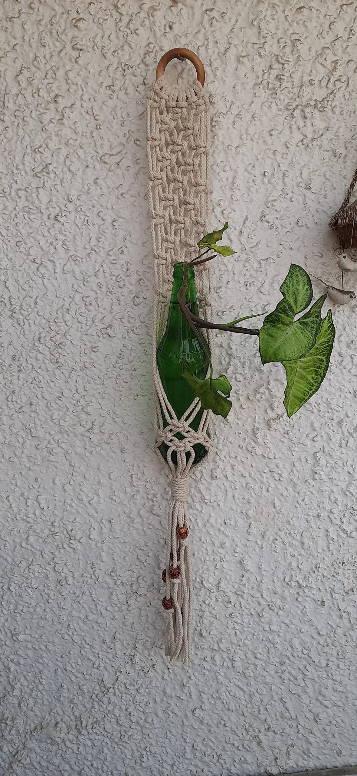Pooja ki Potli® Macrame Bottle Planter/Plant Hanger- Cotton Cord-Handmade Decorated with Beads-Indoor Outdoor Boho Interior Decor Garden Decor Home Decor-Waste Bottle Planter (B078G1D7QQ) Amazon Price History, Amazon Price Tracker