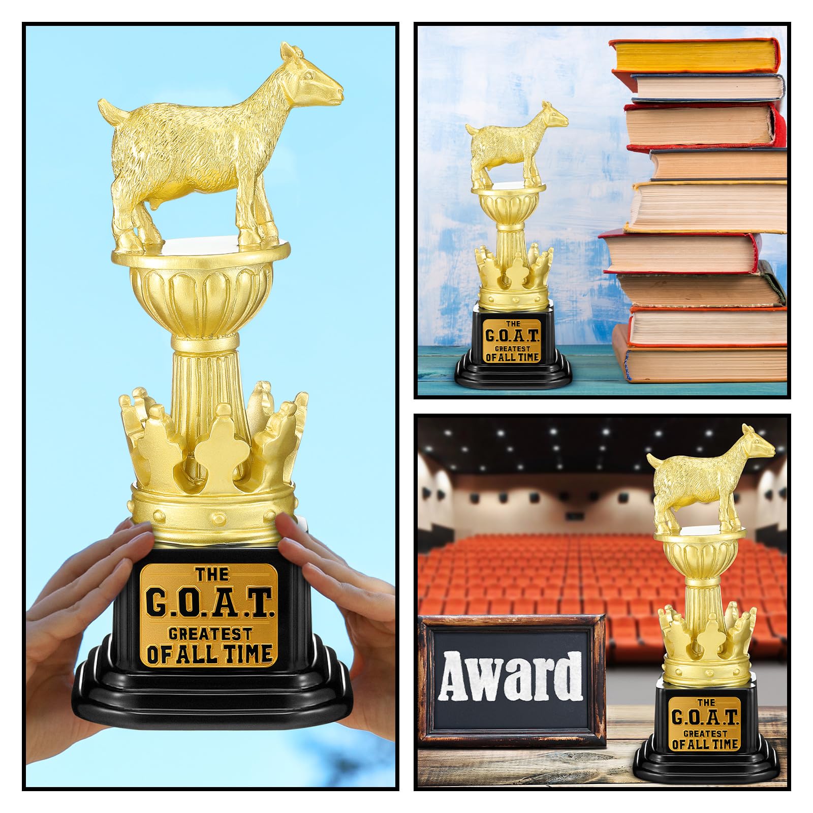 Landical Trofeo de cabra G. O. A. T Greatest of All Times, divertido regalo de agradecimiento para jefes, compañeros de trabajo, ganadores de la liga de amigos, regalos de reconocimiento de campeones