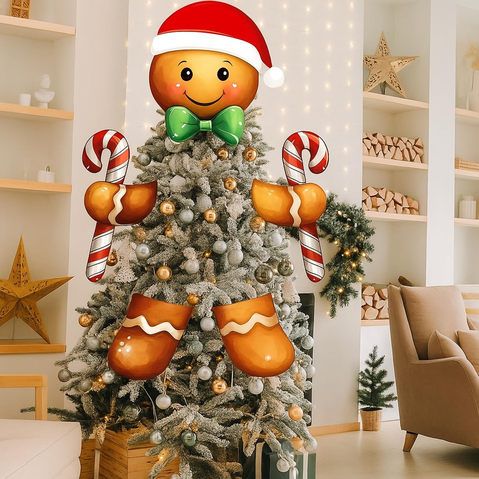 Decoración de árbol de Navidad de hombre de jengibre para regalar en fiestas decembrinas