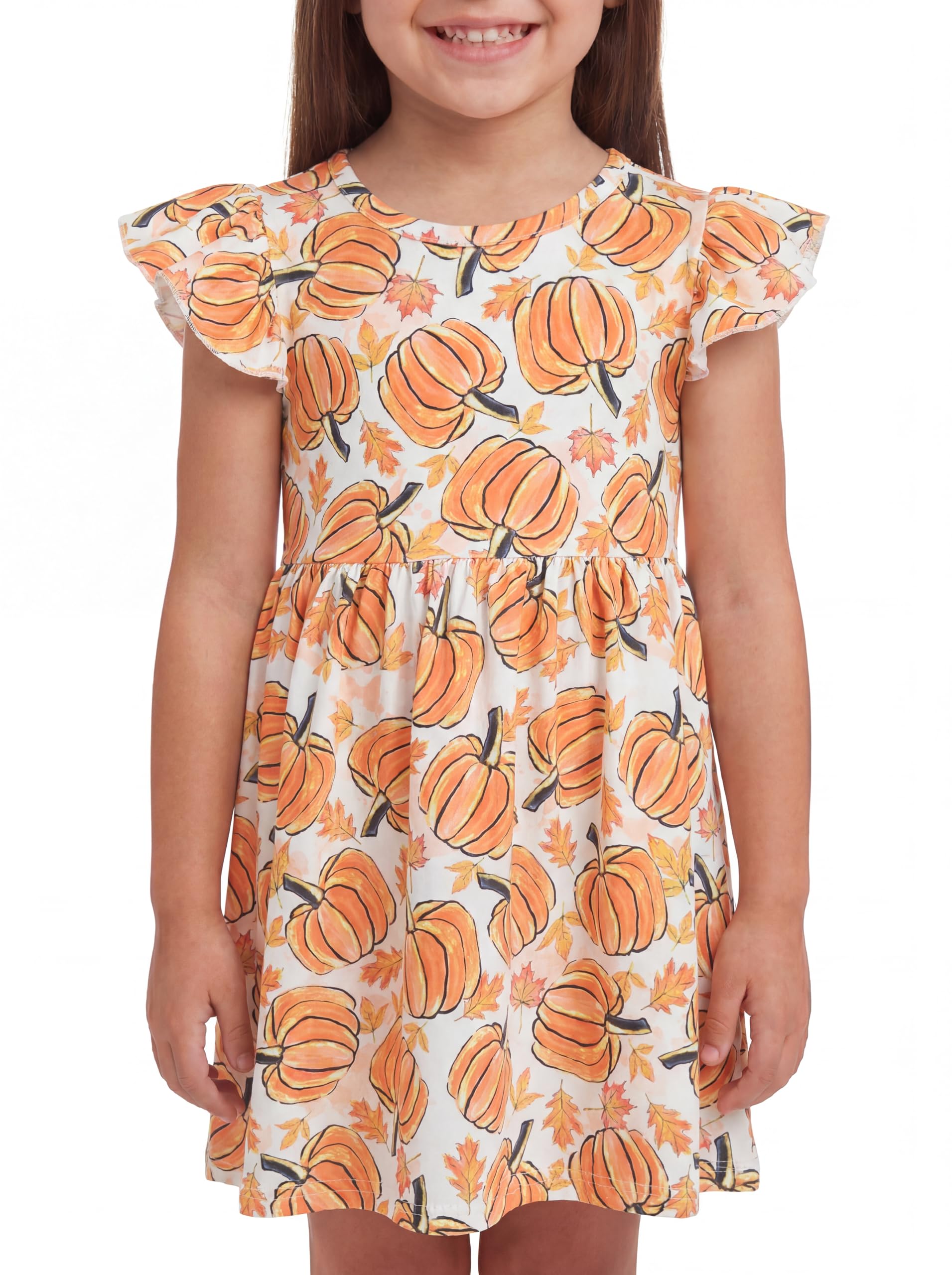 Unique Baby Girls' Short Sleeve Everyday Printed Dresses for Kid and Toddler, Sizes 2T-12Y