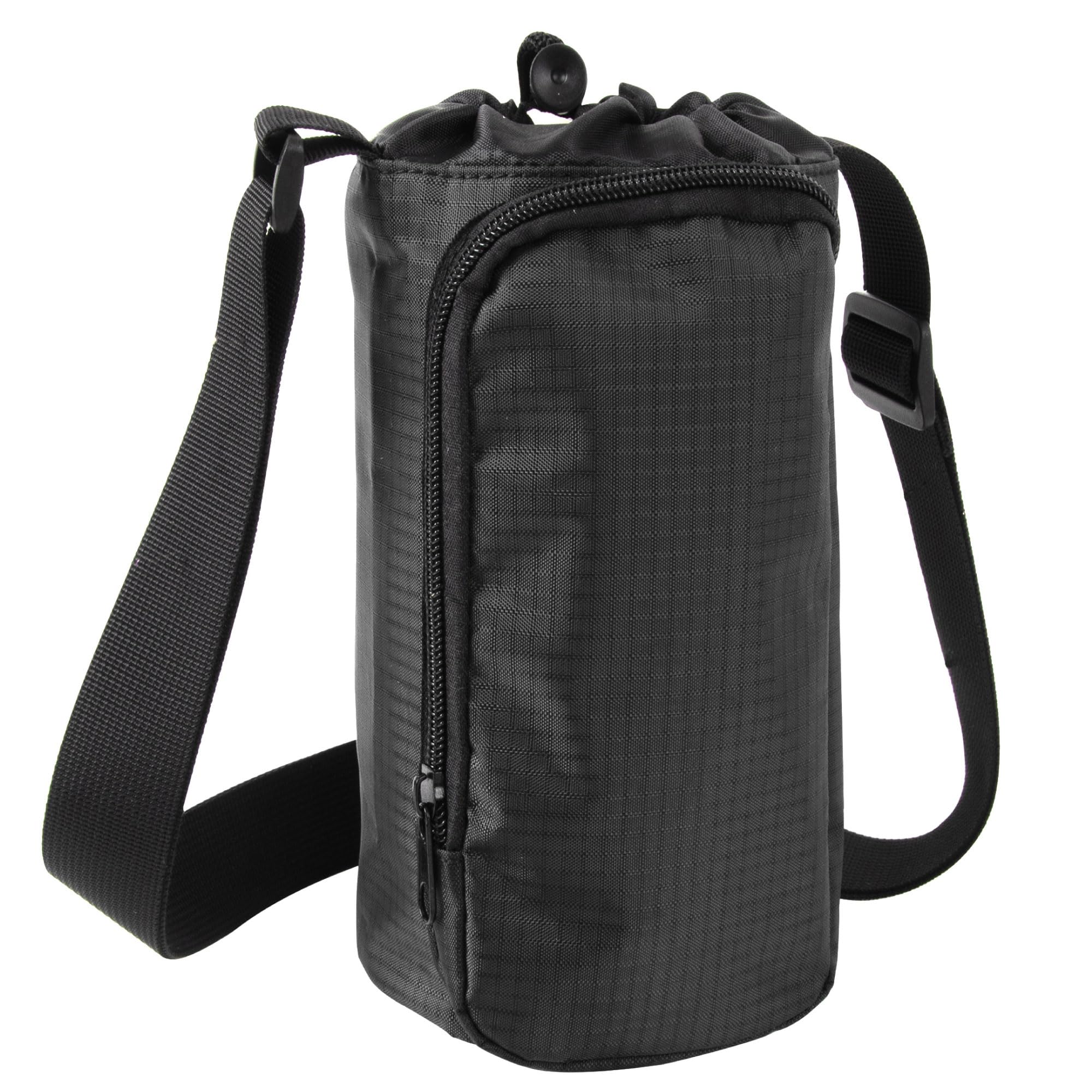 Trail maker Water Bottle Carrier Bag with Strap, Phone Pocket for Walking, Runs, Bike, Stainless Steel, Glass, Plastic