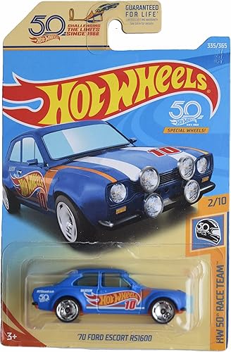 Hot Wheels '70 Ford Escort RS1600, HW 50th Race Team 210 Azul 335365