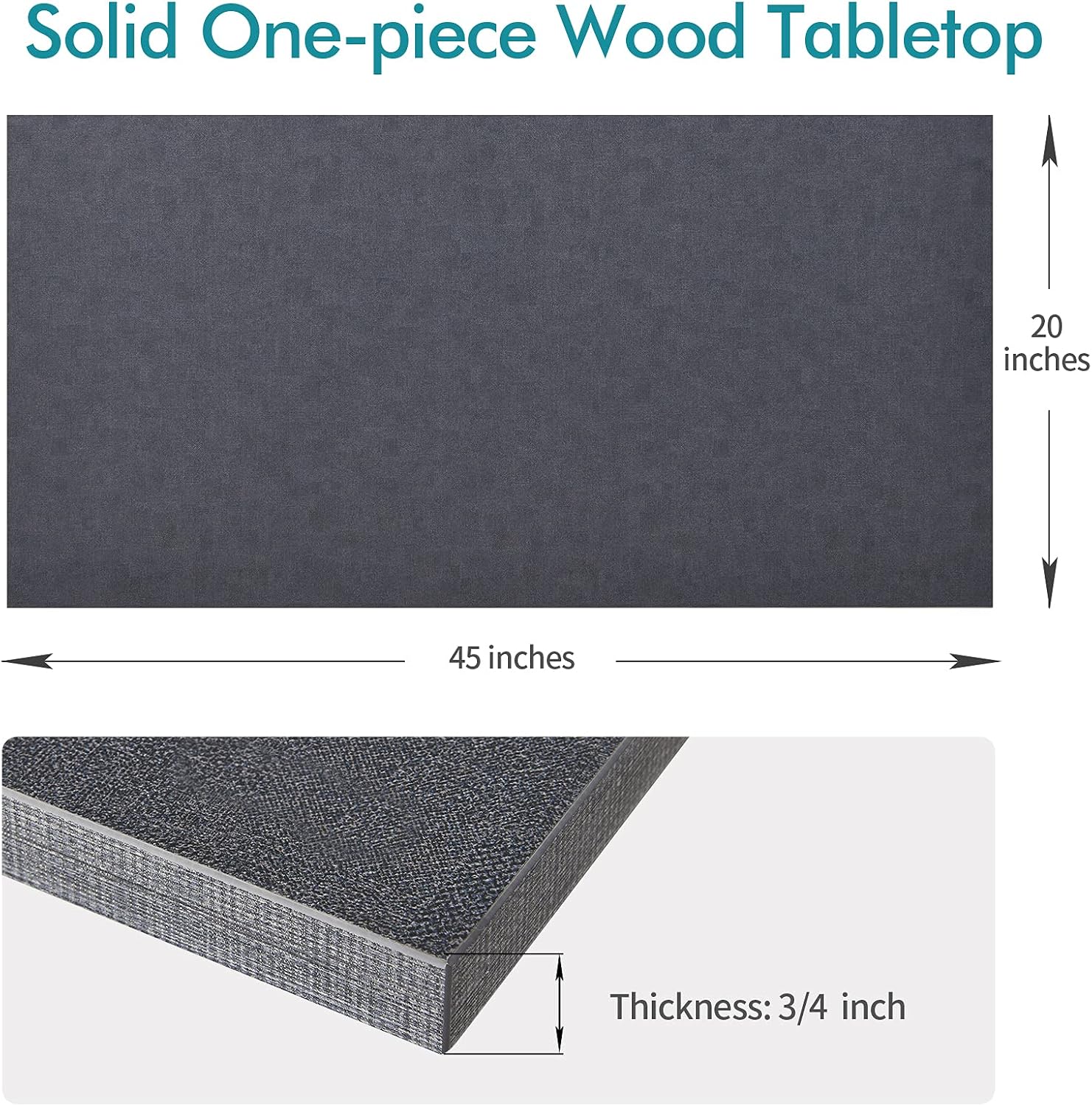 Universal Tabletop 45"x20", Solid One-Piece Melamine Table Top, L-Desk Floating Desk DIY, Home and Office,Fabric Blue thumbnail