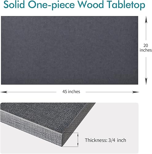 Miniatura 3 de Kaboon Tablero Universal de Mesa de 45"x20", Tablero de Mesa de Melamina Sólido de Una Pieza, Escritorio en L Escritorio Flotante DIY, Hogar y