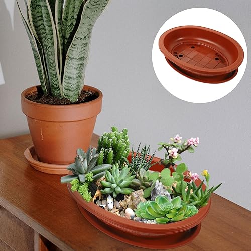 Miniatura 8 de TEHAUX Macetas de entrenamiento para bonsái, maceta ovalada de plástico para bonsái con orificio de drenaje, macetas de balcón de 15 pulgadas,