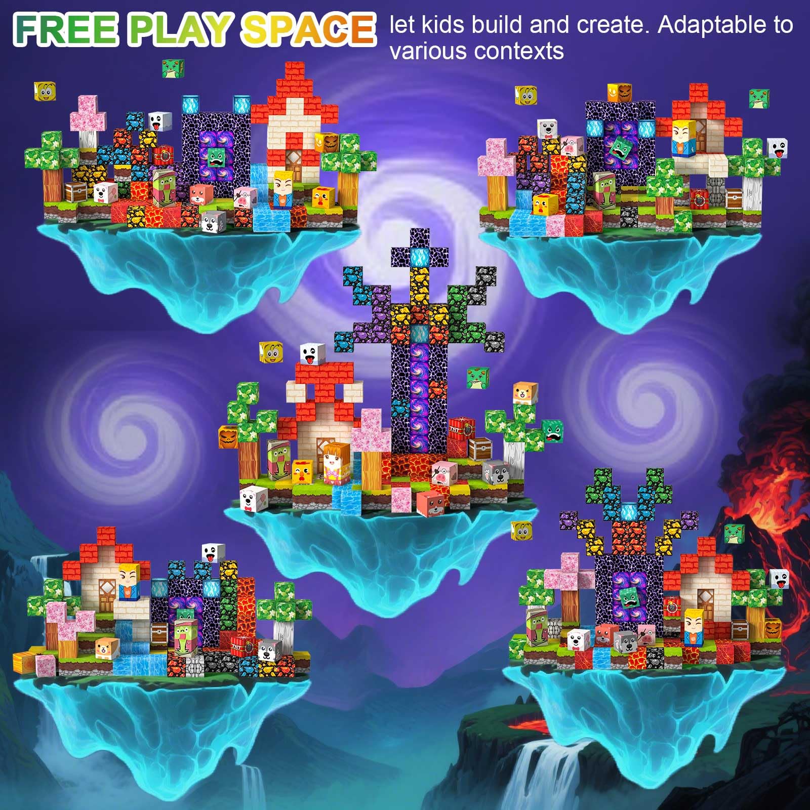 Costruzioni Magnetiche per Bambini 150 PCS 2CM 3+ Giochi Cubi Magnetici, Blocchi Building Blocks Giocattoli Montessori a Partire da 3 4 5 6 7 8 9 10 11 12 Anni Regali di Compleanno per Ragazzi