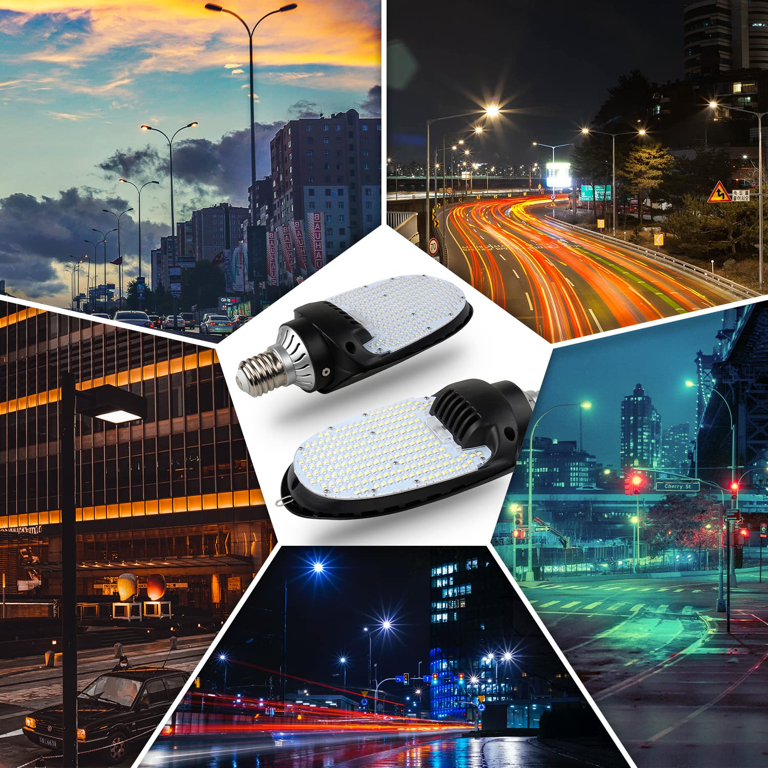 115W LED Shoebox Corn Retrofit Lamps 5000K 15525LM Shoebox Corn Light Bulb 500W MH Equiv Rotatable E39 Mogul — view 9