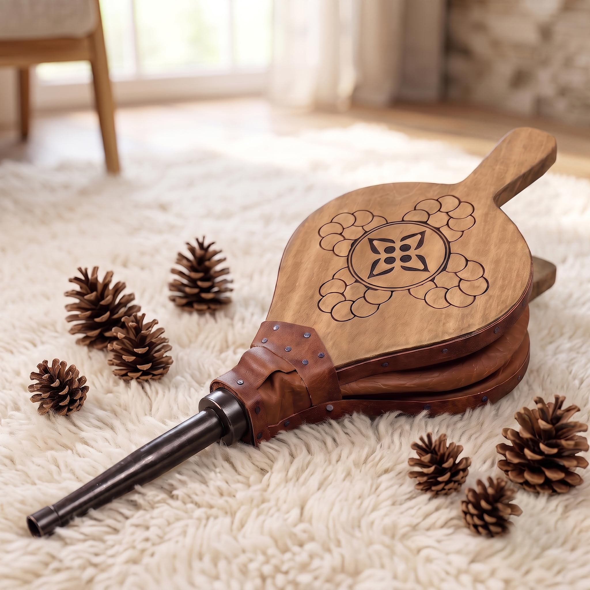 Fuelle Badana para Chimenea y Barbacoa - Madera Natural - 51 cm