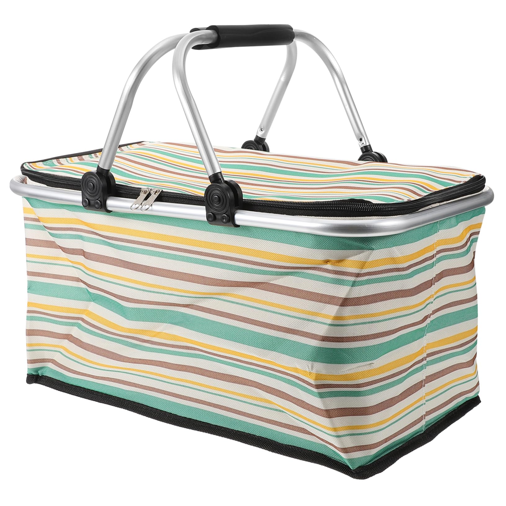 INOOMP Picnic Bag Picnic Basket Hamper Baskets Shop Basket Serving Basket Portable Basket Insulated Picnic Holder Insulated Picnic Shopping Basket Box Aluminum Frame Foldable