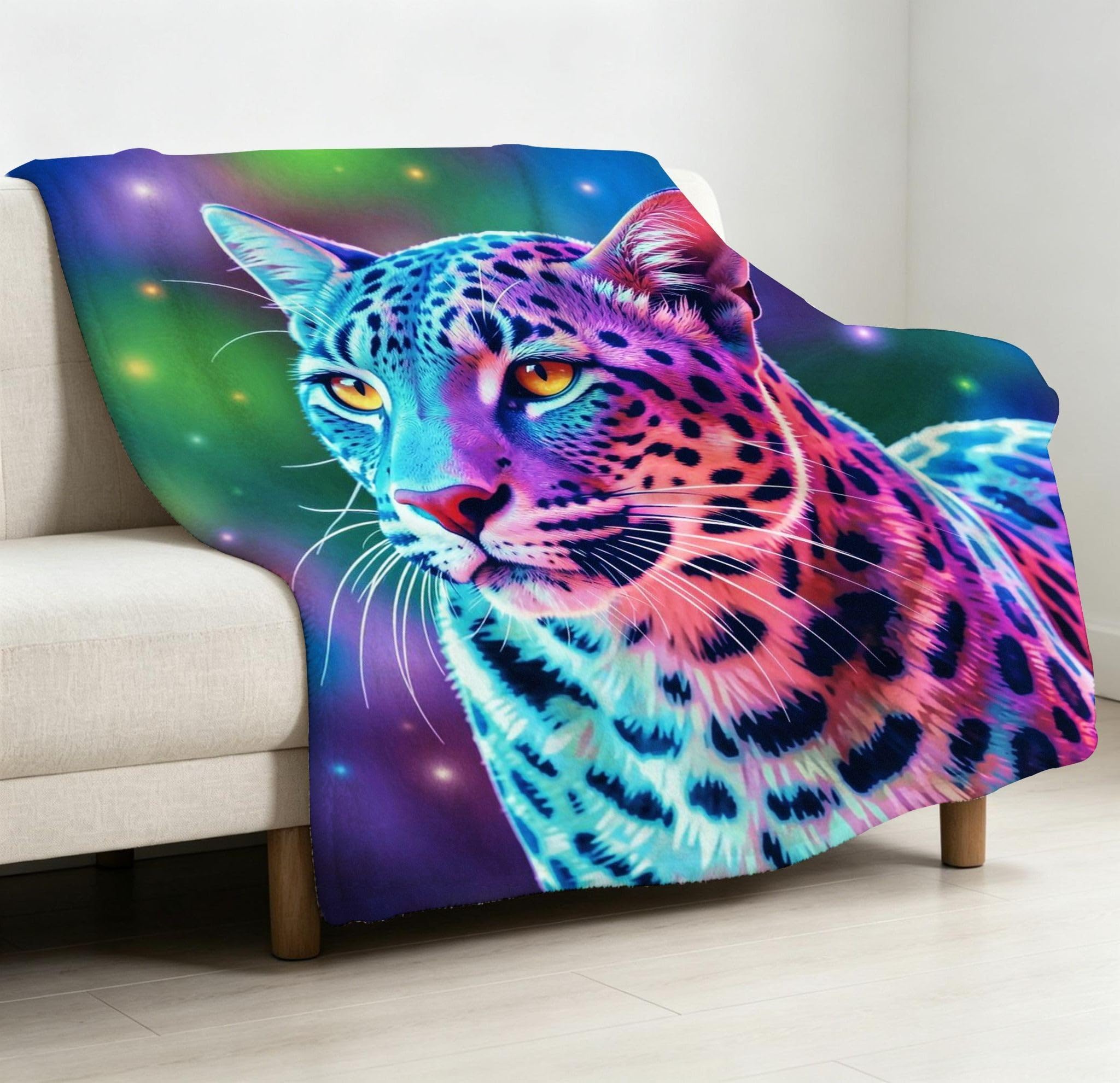 Manta Entretiempo Grande, Leopardo Morado, 220x240 cm, AQ6995