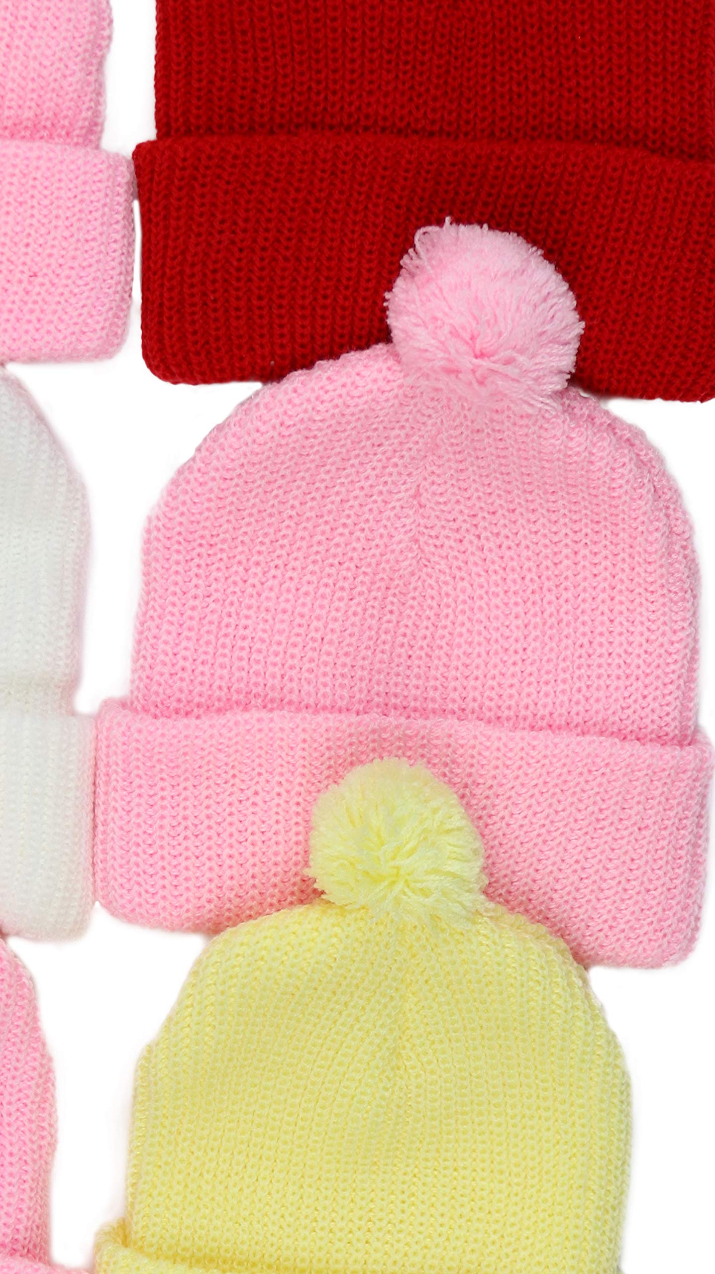 ToBeInStyle - Paquete de 6 gorros de invierno de acrílico suave y elástico para niños - Negro - talla única