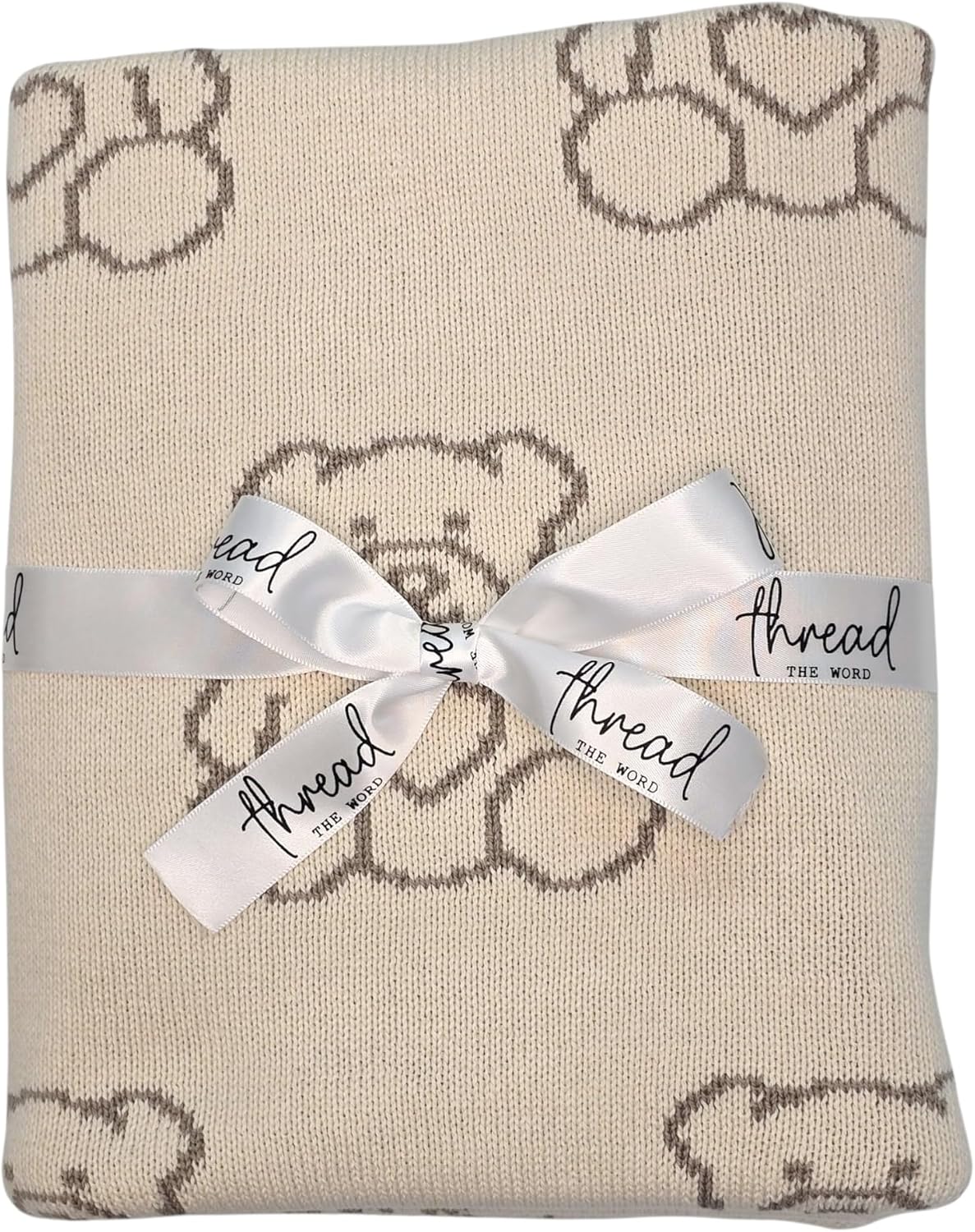 The Teddy Bear Blanket - 100% Organic Cotton Baby Blanket, American Made, 30x40in - Bassinet, Crib, Stroller - Gift Registry Baby Shower for Newborns and Kids
