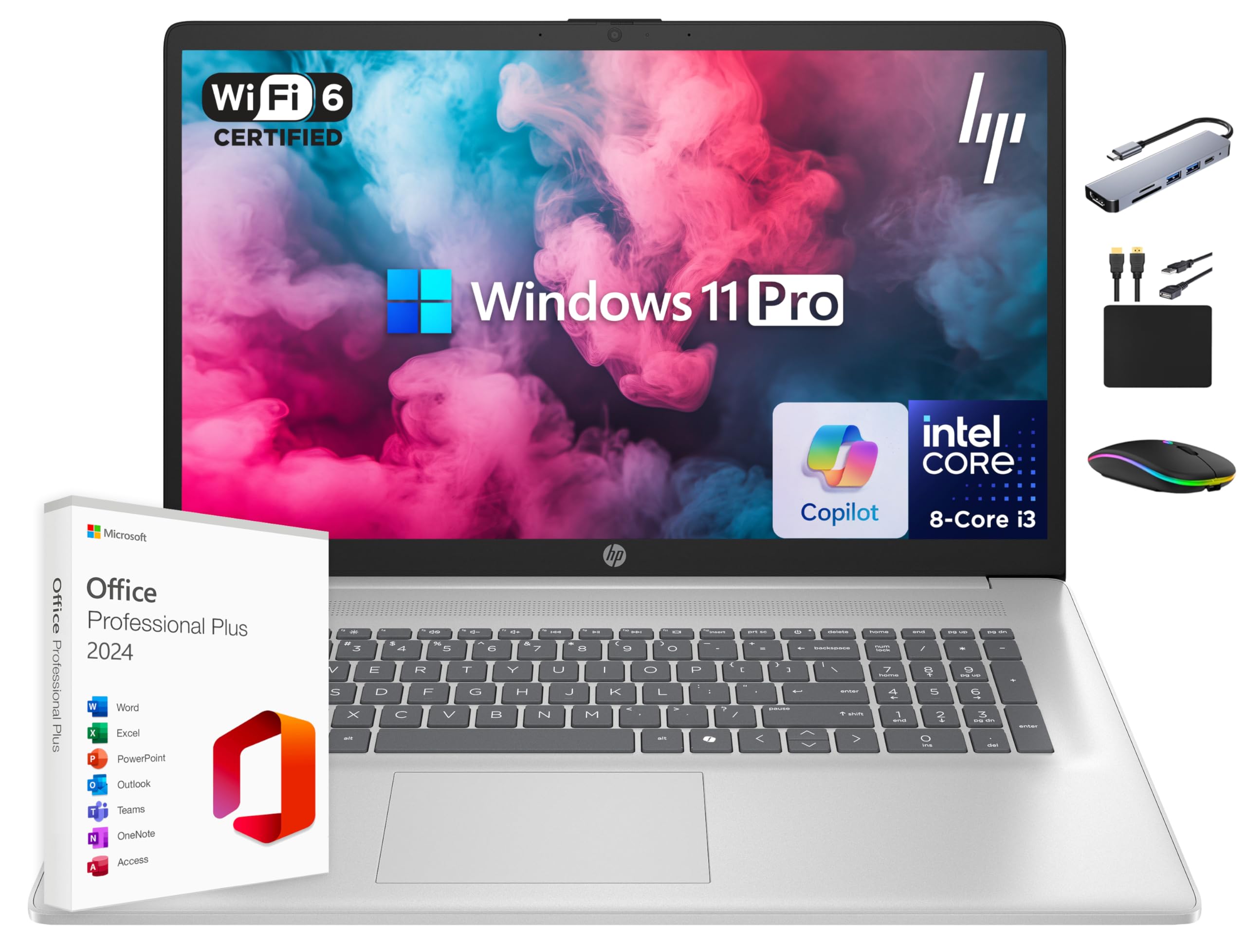 Amazon.com: HP 17 Laptop 2025 Business Student, AI Copilot, 17.3