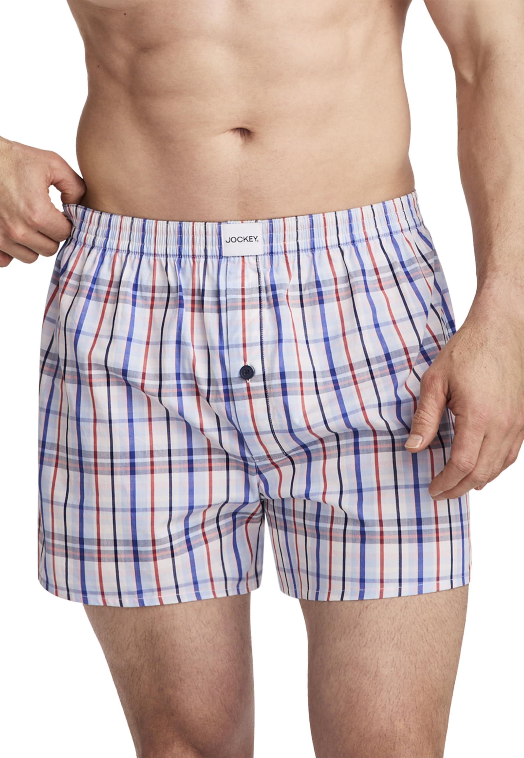 Jockey Men's Everyday Check Woven Boxer, Lakeside Plaid, L
