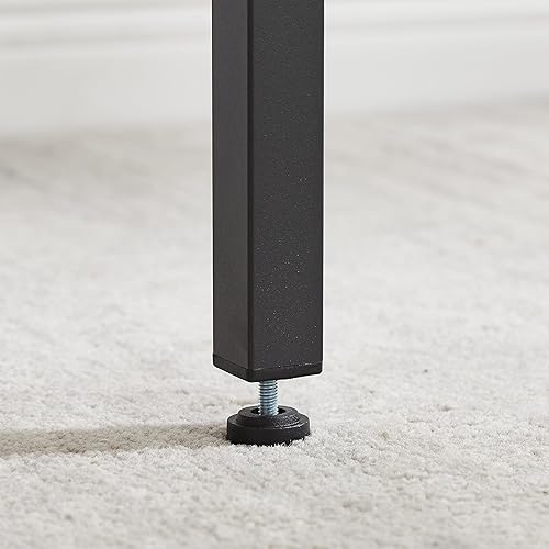 Miniatura 9 de Rhomtree Juego de mesa de comedor rústica de 3 piezas de 43 pulgadas extra larga con 2 taburetes, juego de mesa de comedor de madera y acero con