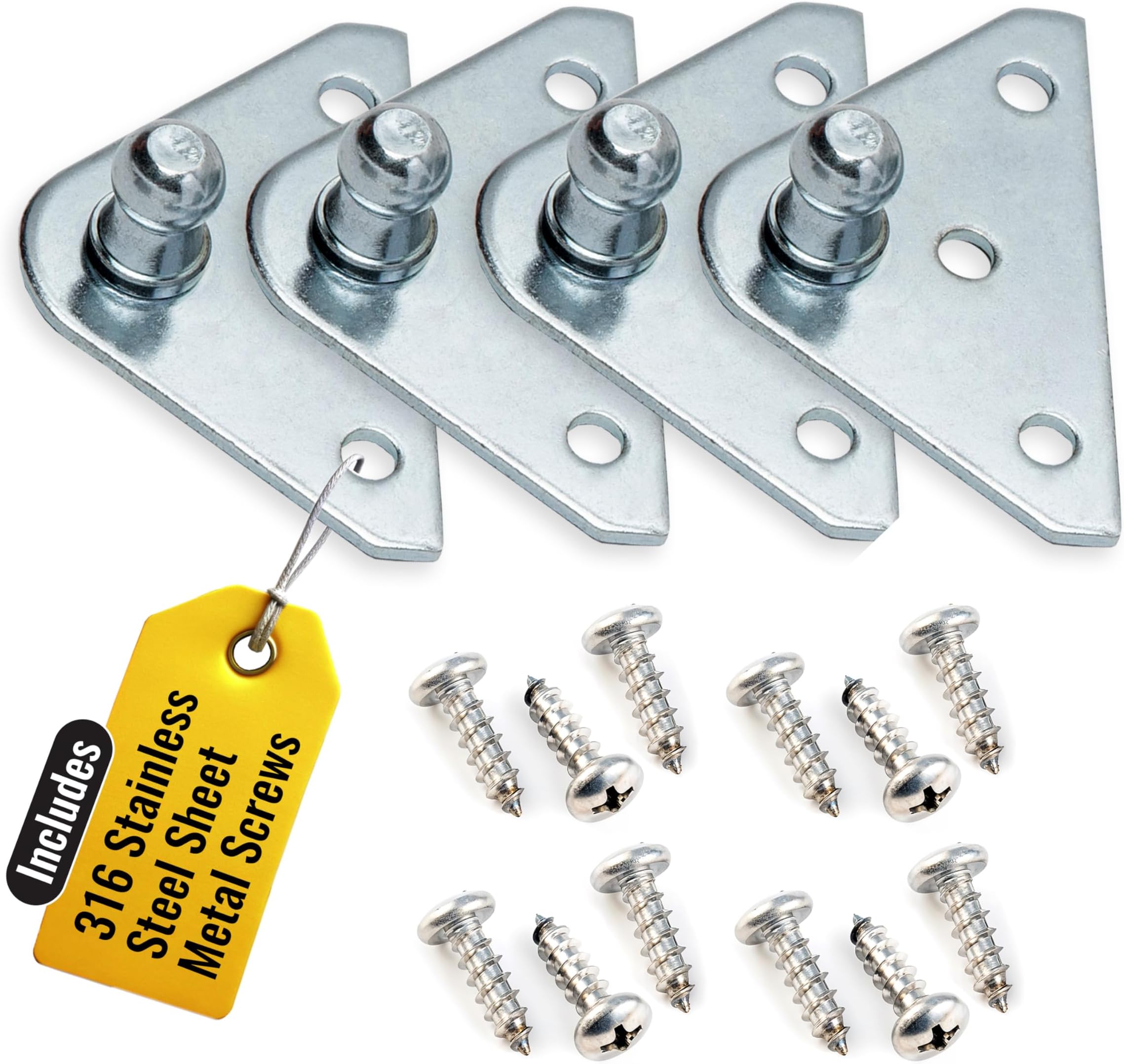Gas Spring Mounting Bracket 10mm Ball Stud Strut (2 Pairs - 10 Millimeter)
