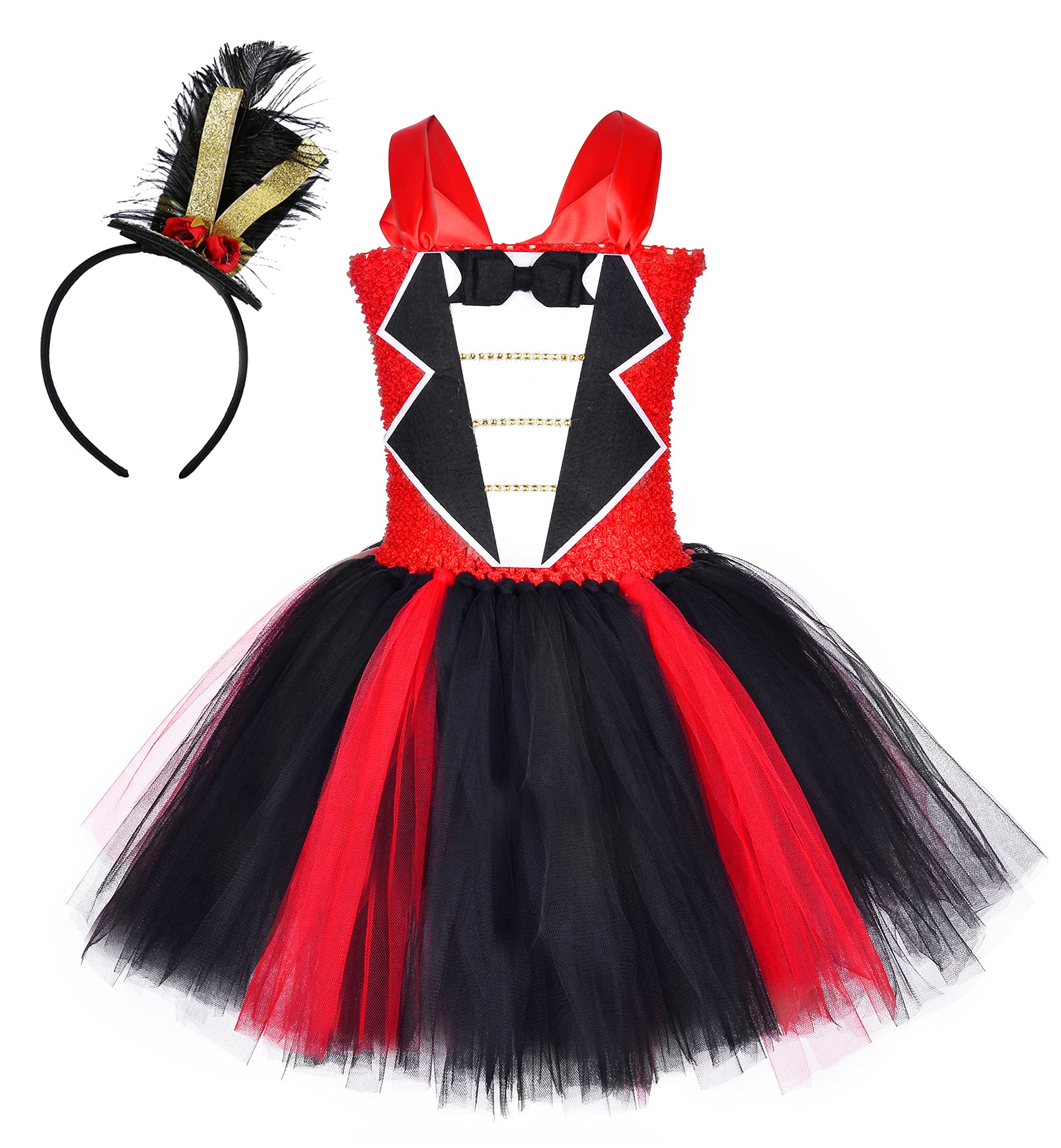 Tutu Dreams Circus Costume for Girls 1-10Y with Circus Headband Chrsitmas Gifts Birthday Party