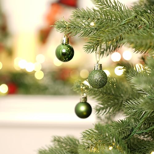 Miniatura 362 de XmasExp Juego de 24 mini esferas de Navidad inastillables para bolas de árbol de Navidad de 1.181 in/1.18 pulgadas (oro rosa)