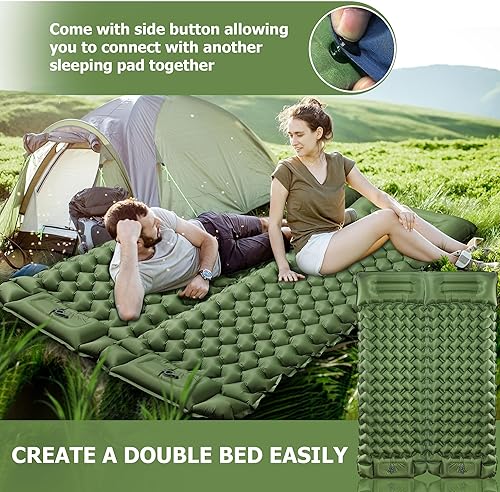 Miniatura 5 de Colchoneta inflable ultraligera para dormir con bomba de pie integrada, colchón de aire compacto y duradero para camping, mochileros, senderismo,