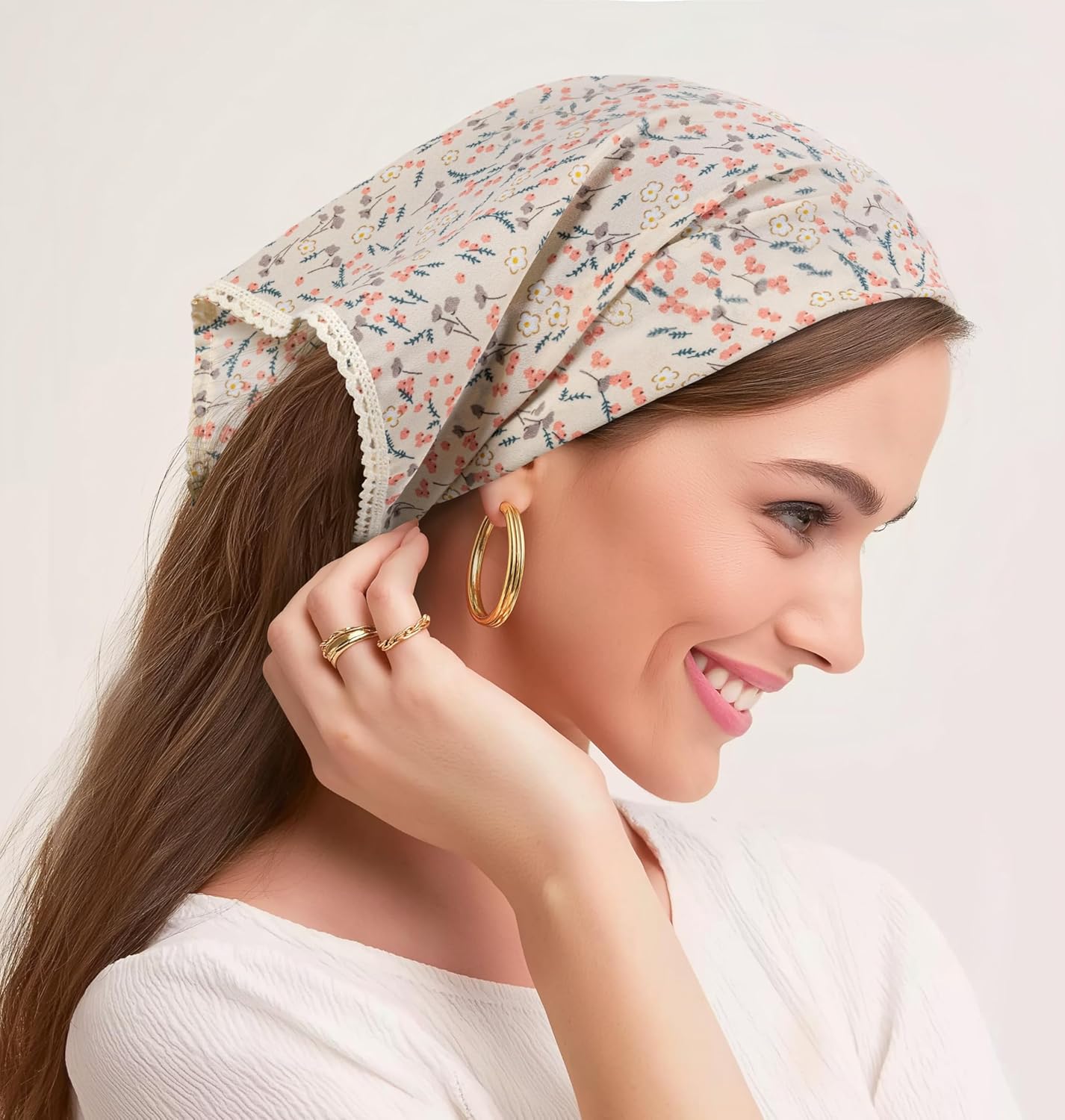 HBselect 4PCS Bandanas for Women Valentine's Day Gifts Head Bands Tie-Back Triangle Head Scarf Head Kerchief for Girls - Image 3