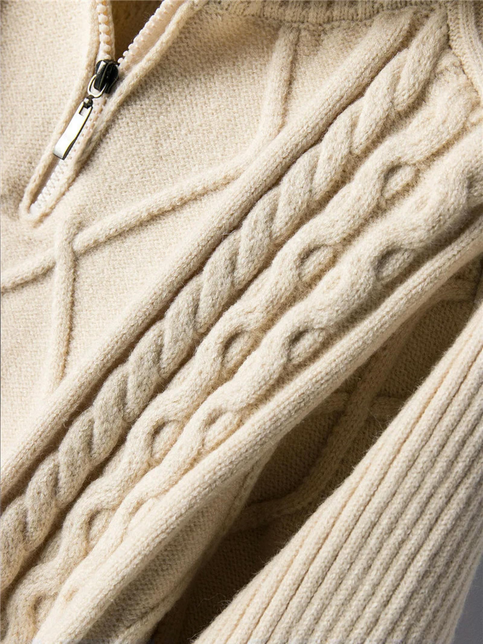 Sweter dla kobiet, sweter oversize, gruby, ciepły sweter z dzianiny, solidny długi rękaw, golf, zamek błyskawiczny, płaszcz zimowy