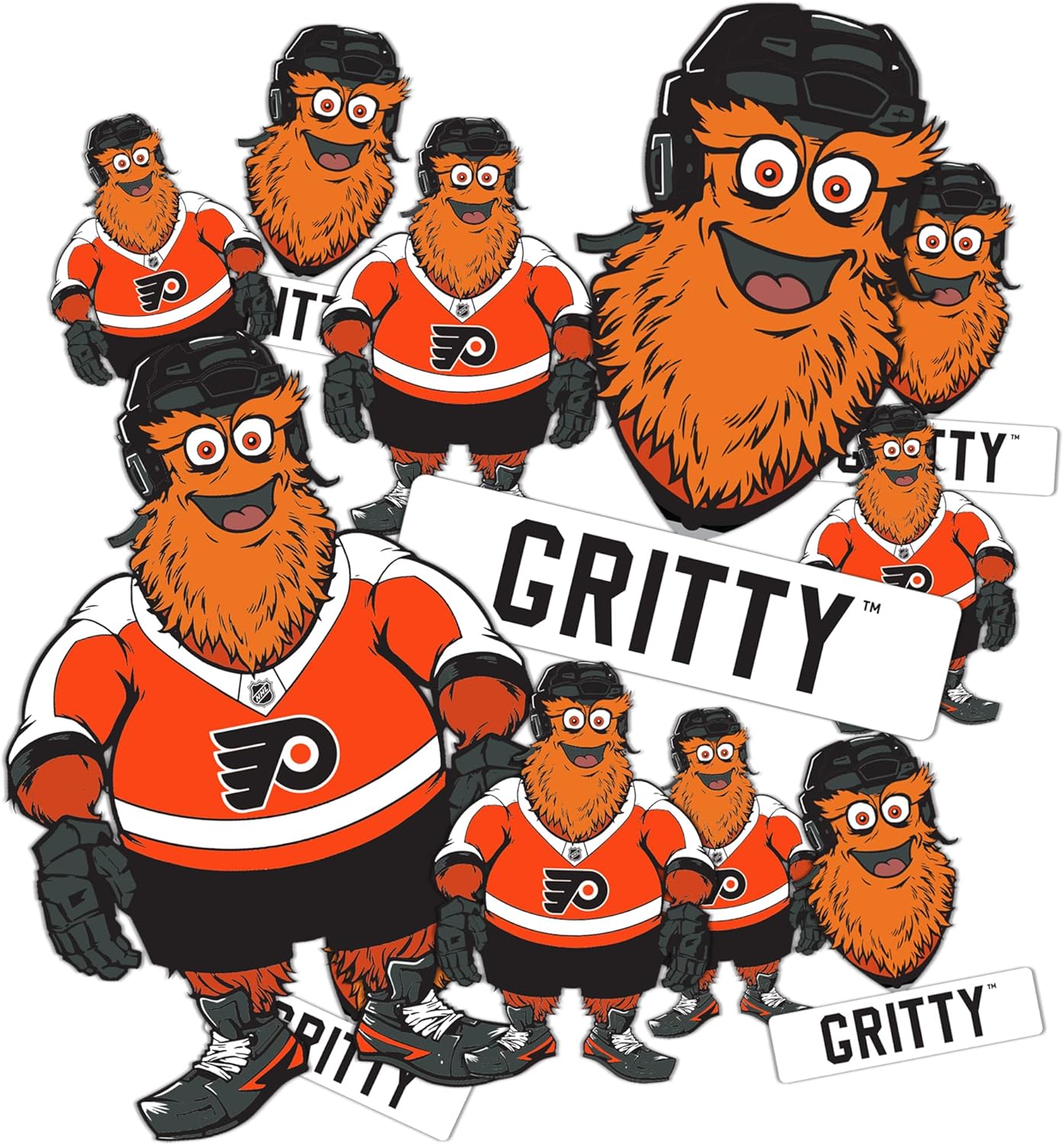 Desert Cactus Philadelphia Flyers Sticker Philly Team Gritty Mascot NHL Team National Hockey League Vinyl Decal Laptop Water Bottle Car Scrapbook (Type 1 Mascot)