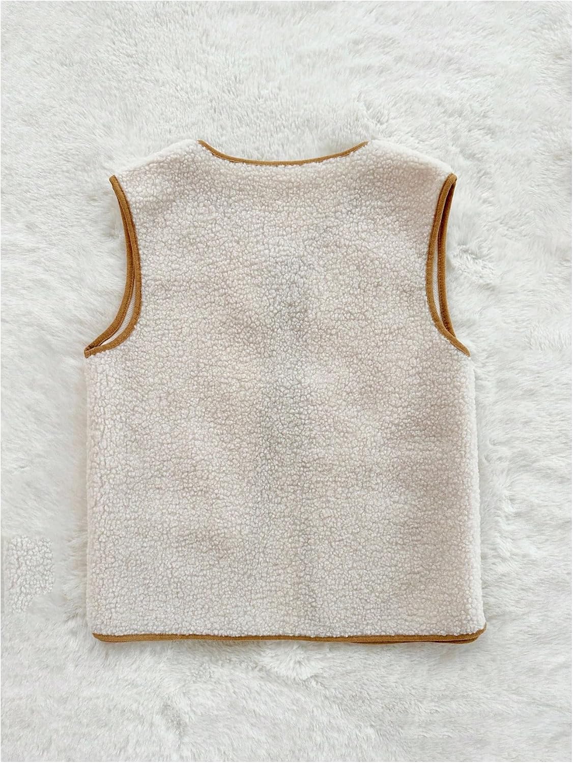 MakeMeChic Women's Fuzzy Fleece Vest Tie Front Sleeveless Warm Sherpa Jacket Coat