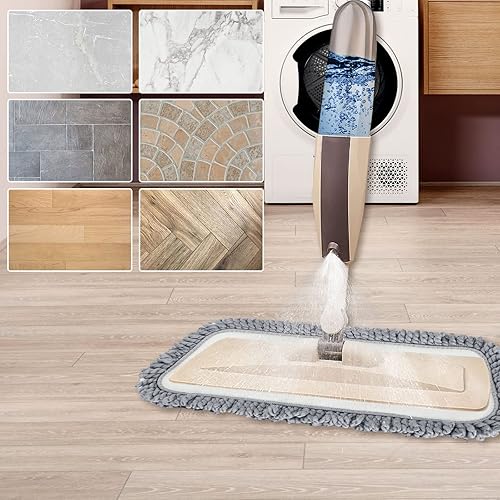 Miniatura 7 de 8 almohadillas de repuesto para trapeador en aerosol, almohadillas de microfibra de 18 pulgadas para limpieza de suelos húmedos o secos,