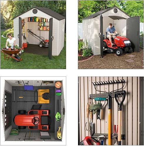 Vista 4 de Lifetime cobertizo de 8 x 7.5 pies, de almacenamiento, para exteriores
