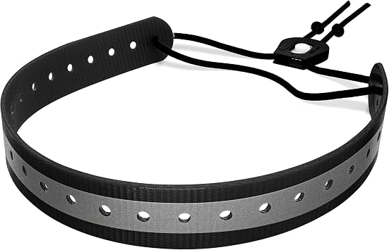 Replacement 1" Reflective Biothane Bungee Dog Collar Strap Black - Compatible with E-Collar and Dogtra Remote Training Collars, Adjustable for All Dog Neck Sizes - Wheel Lock Secure - Made in The USA